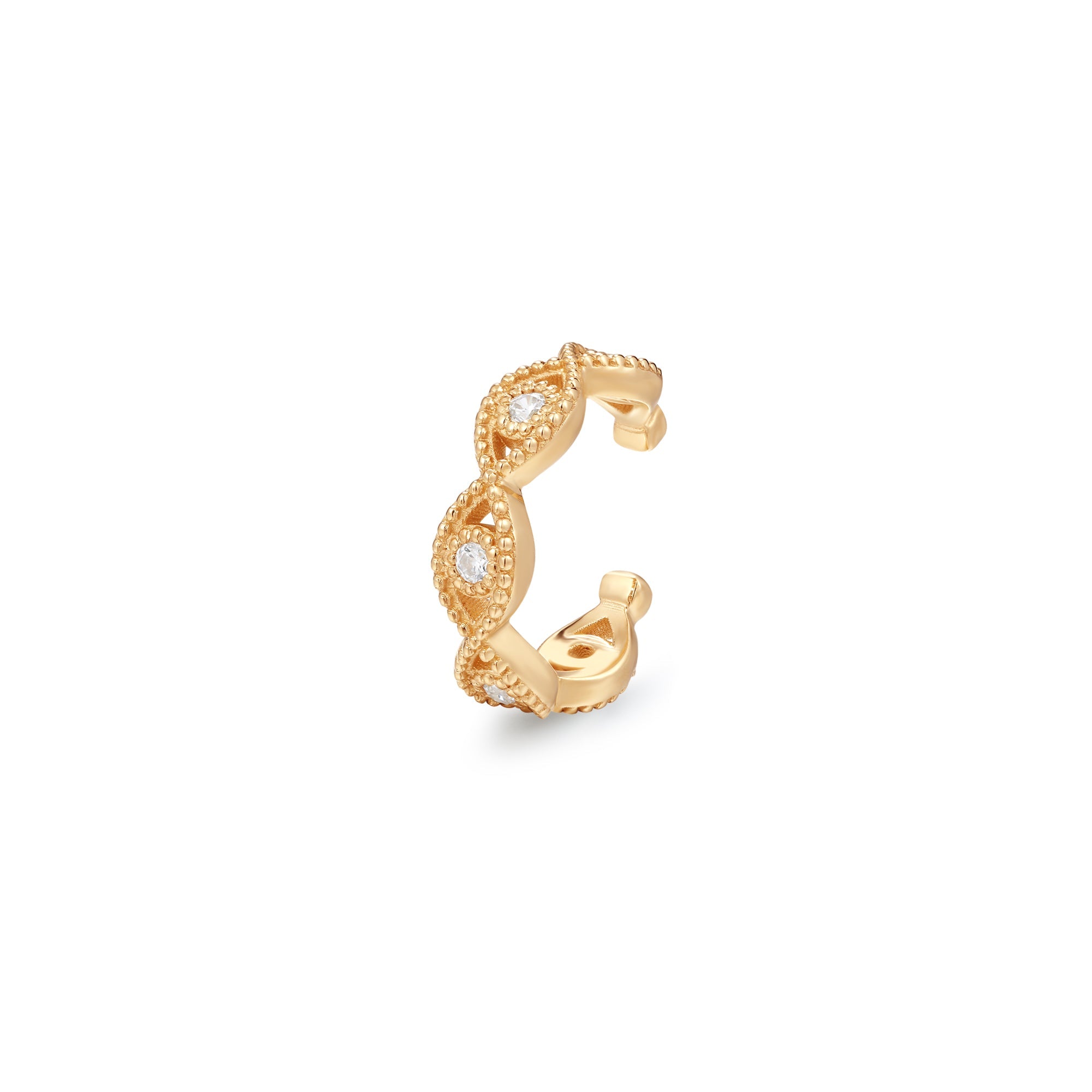 KEREN | White Sapphire Evil Eye Ear Cuff Ear Cuffs AURELIE GI