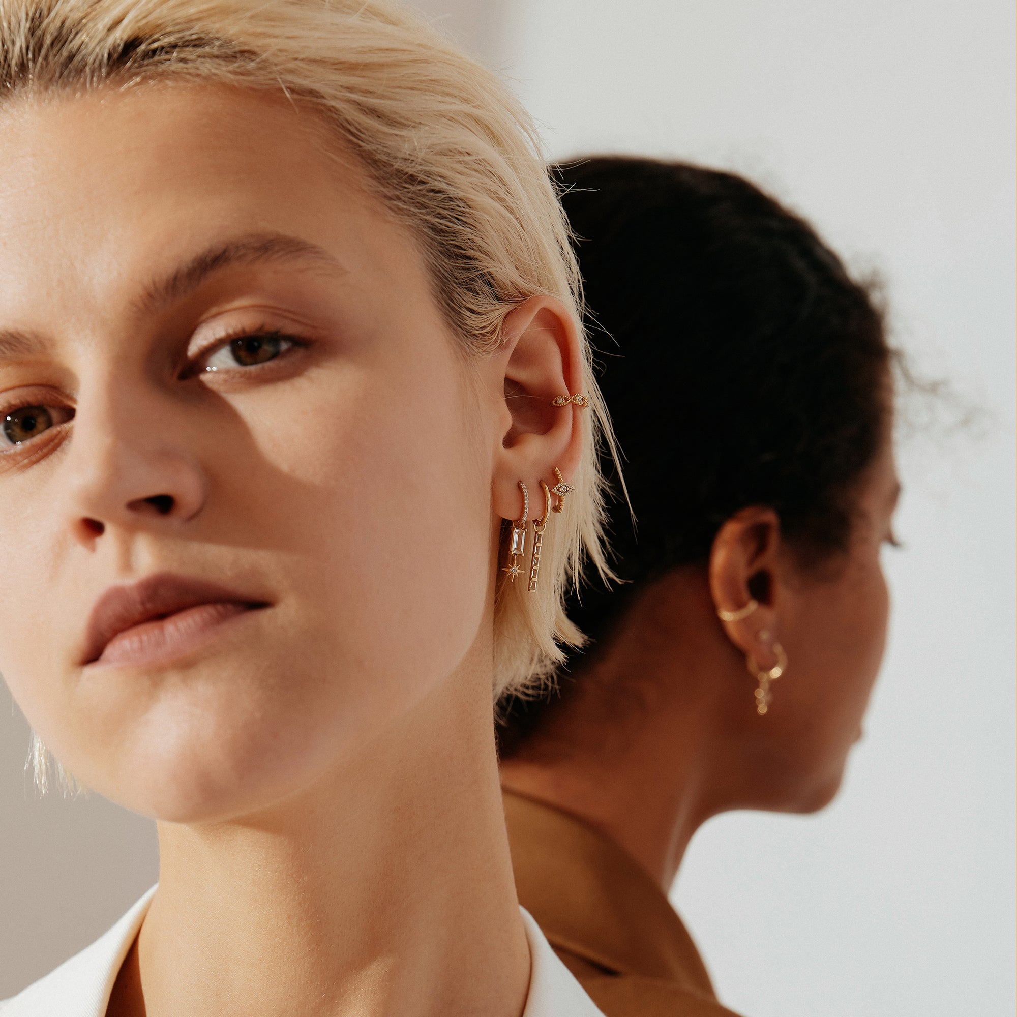 KEREN | White Sapphire Evil Eye Ear Cuff Ear Cuffs AURELIE GI