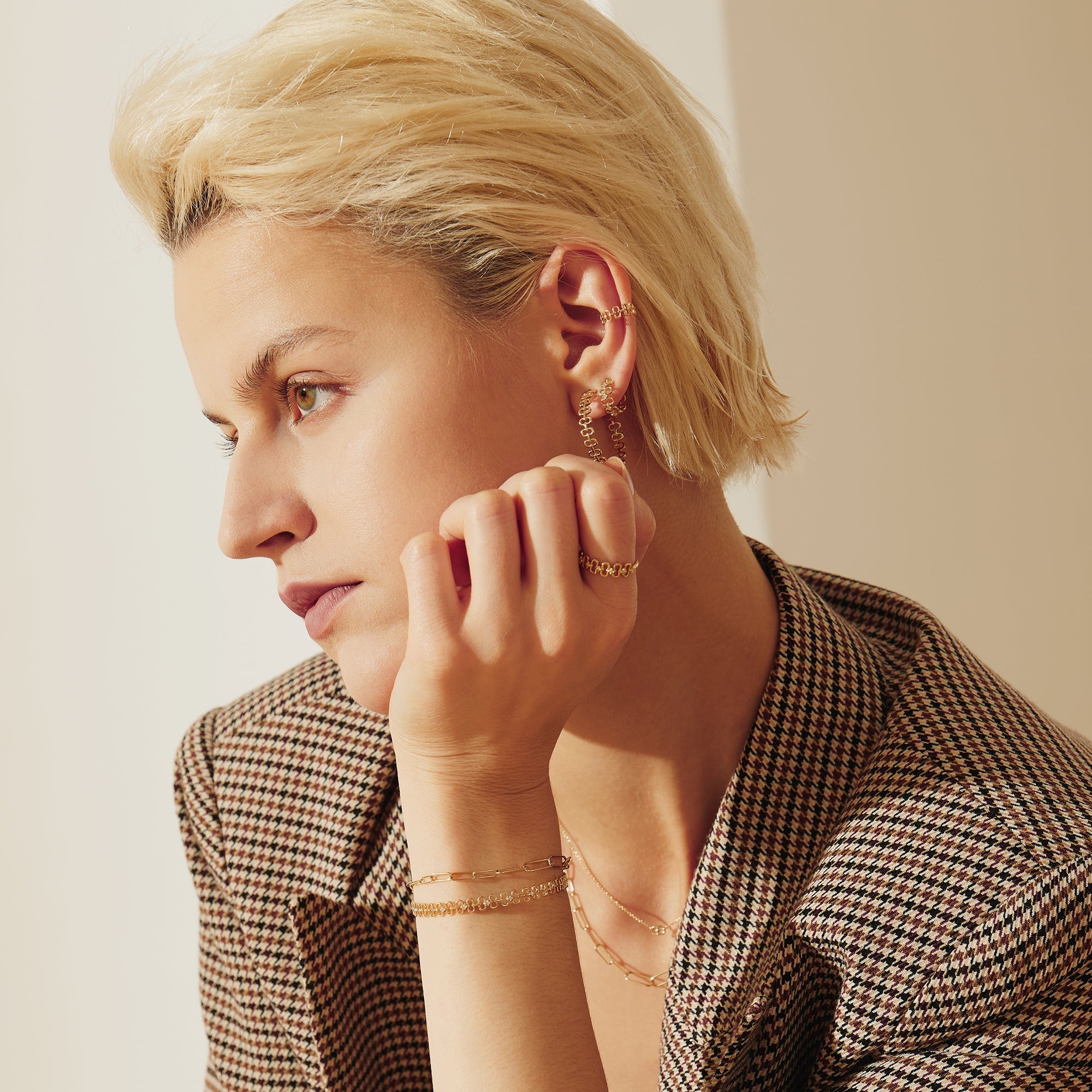 ANASTASIA | Diamond Paper Clip Stackable Ring Rings AURELIE GI