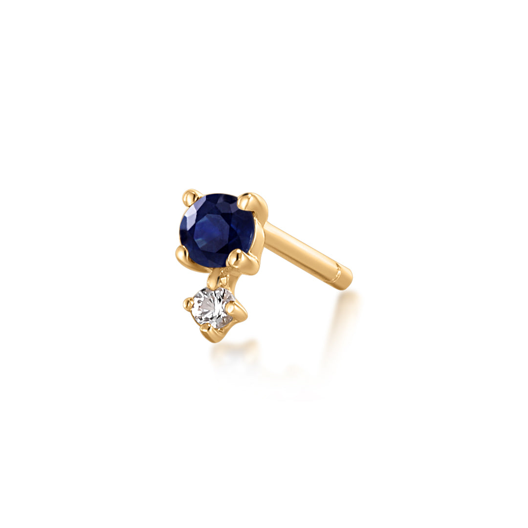 SEPTEMBER | Blue and White Sapphire Single Earring Earring Charms AURELIE GI