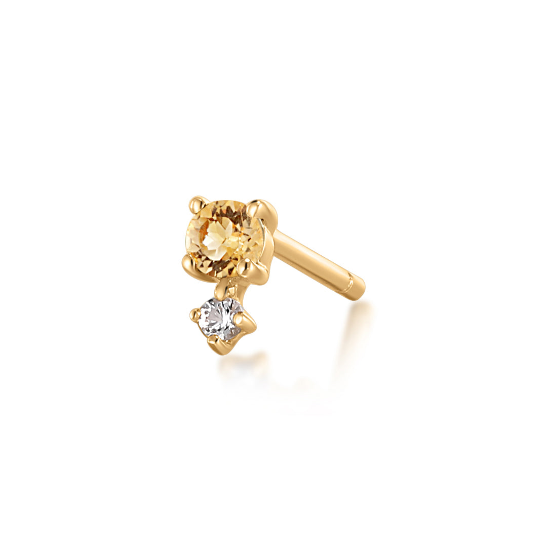 NOVEMBER | Citrine and White Sapphire Single Earring Earring Charms AURELIE GI