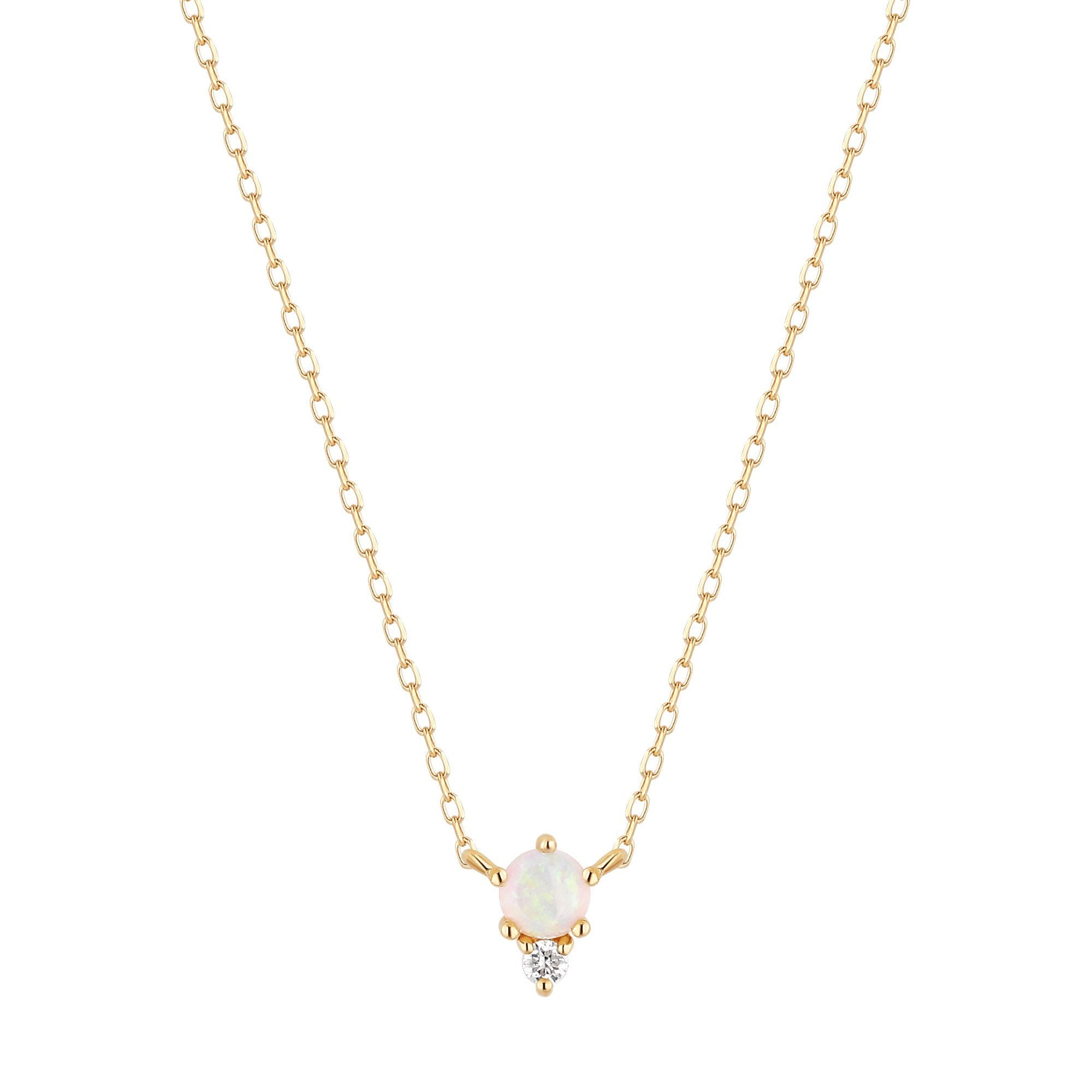 ZENA | Opal and Diamond Necklace Necklaces AURELIE GI