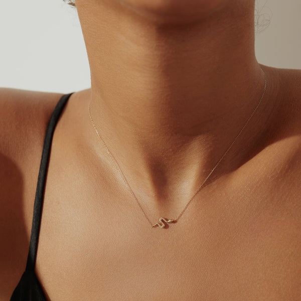 NEFERTITI | Diamond Snake Necklace Necklaces AURELIE GI 