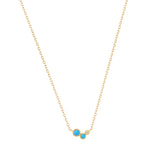 AMIRA | Turquoise & White Sapphire Waterfall Necklace Necklaces AURELIE GI 