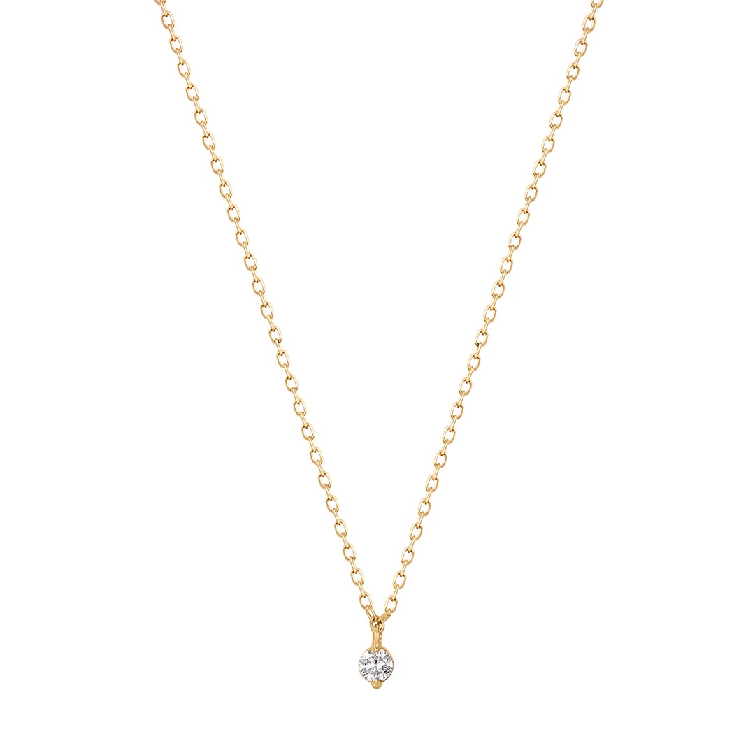 ESME | Floating Diamond Solitaire Necklace Necklaces AURELIE GI Yellow