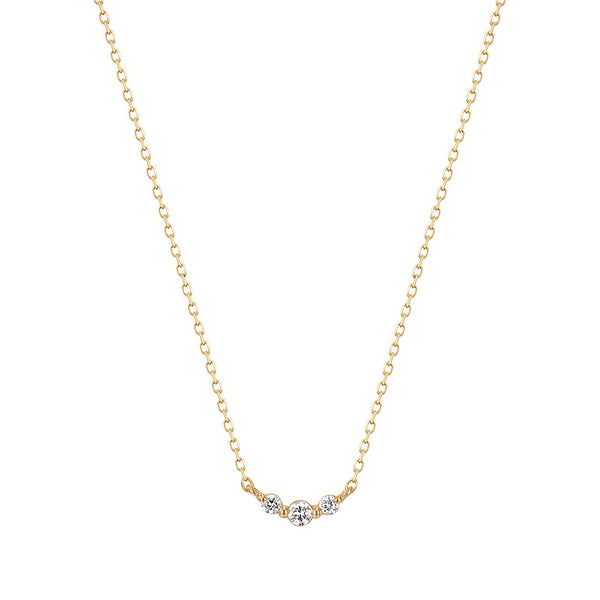 INEZ | Triple Diamond Necklace Necklaces AURELIE GI Yellow 