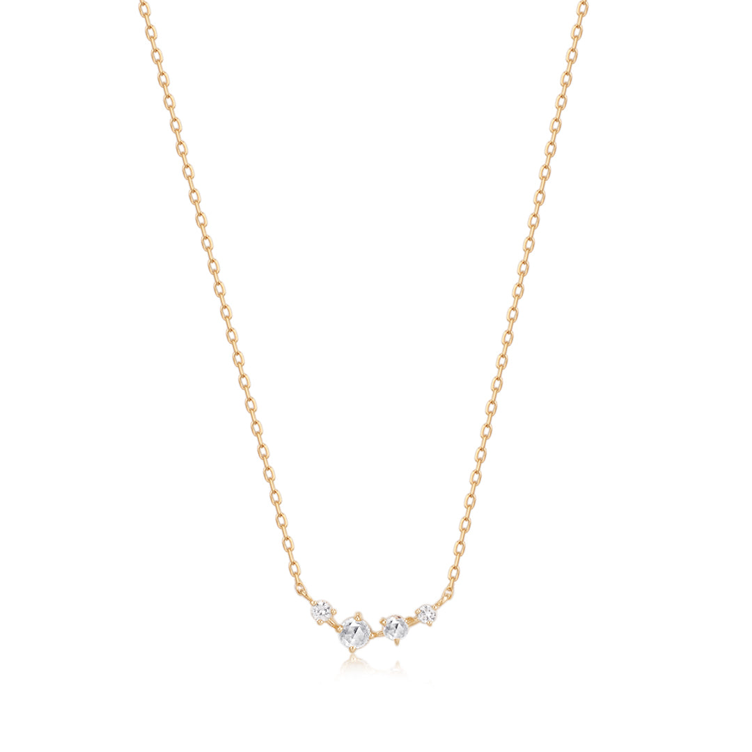 JEAN | Rose Cut White Sapphire Necklace Necklaces AURELIE GI Yellow Gold