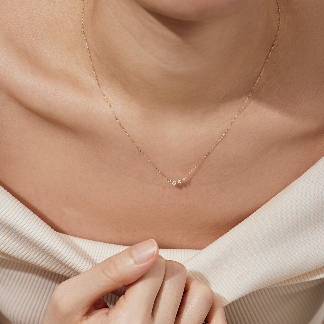 JEAN | Rose Cut White Sapphire Necklace Necklaces AURELIE GI