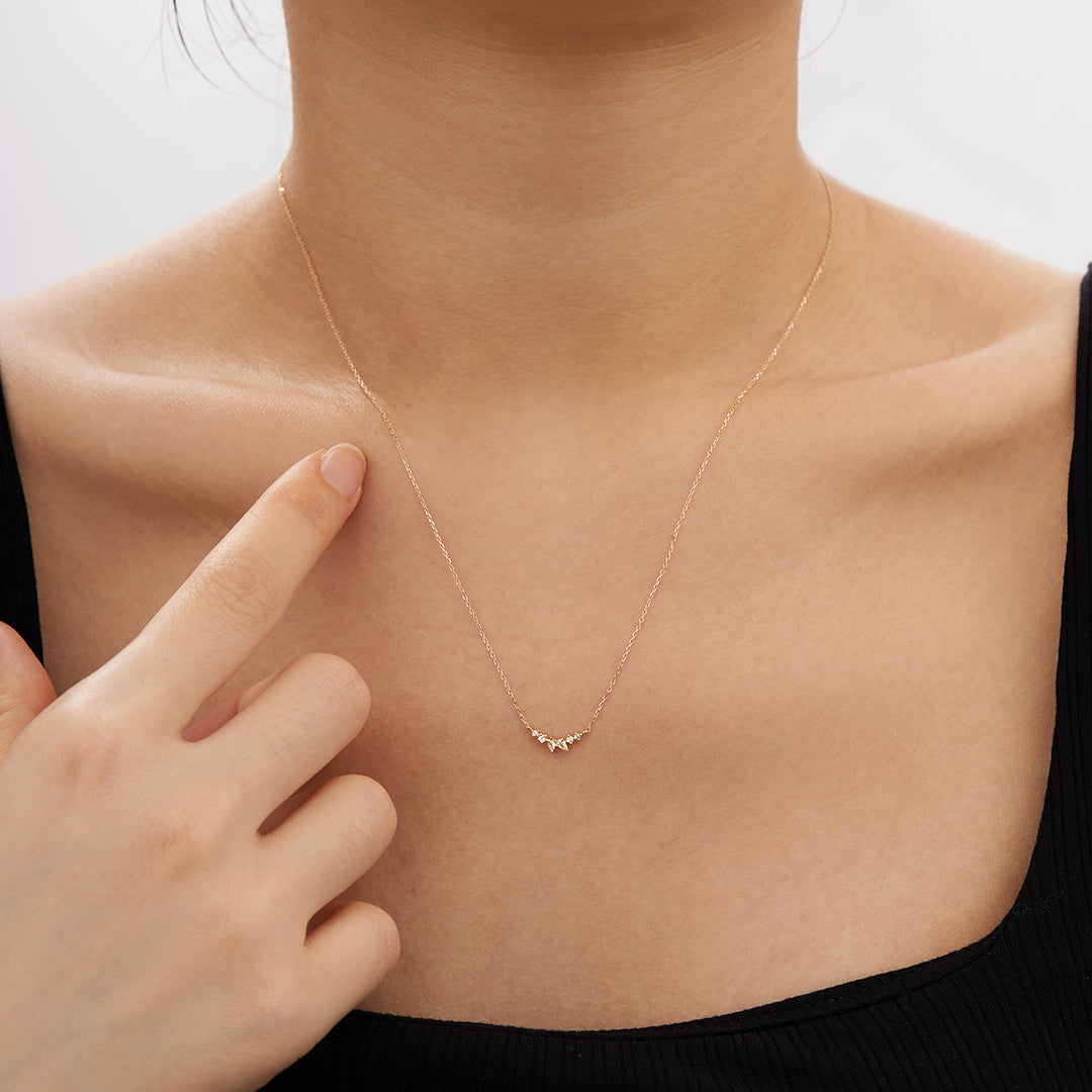 ADORA | Pear and Round White Sapphire Necklace Necklaces AURELIE GI