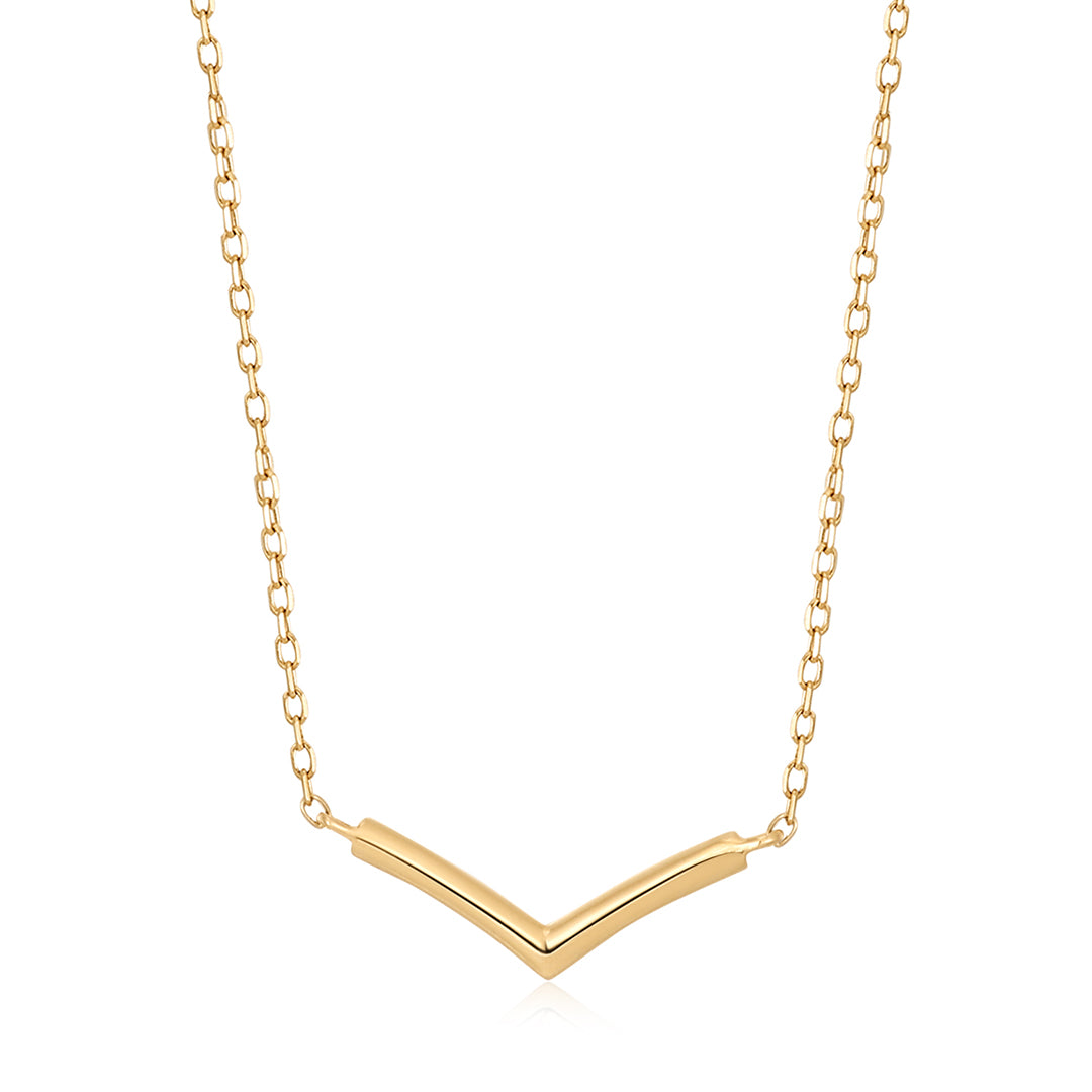 Gold wishbone shop necklace pandora