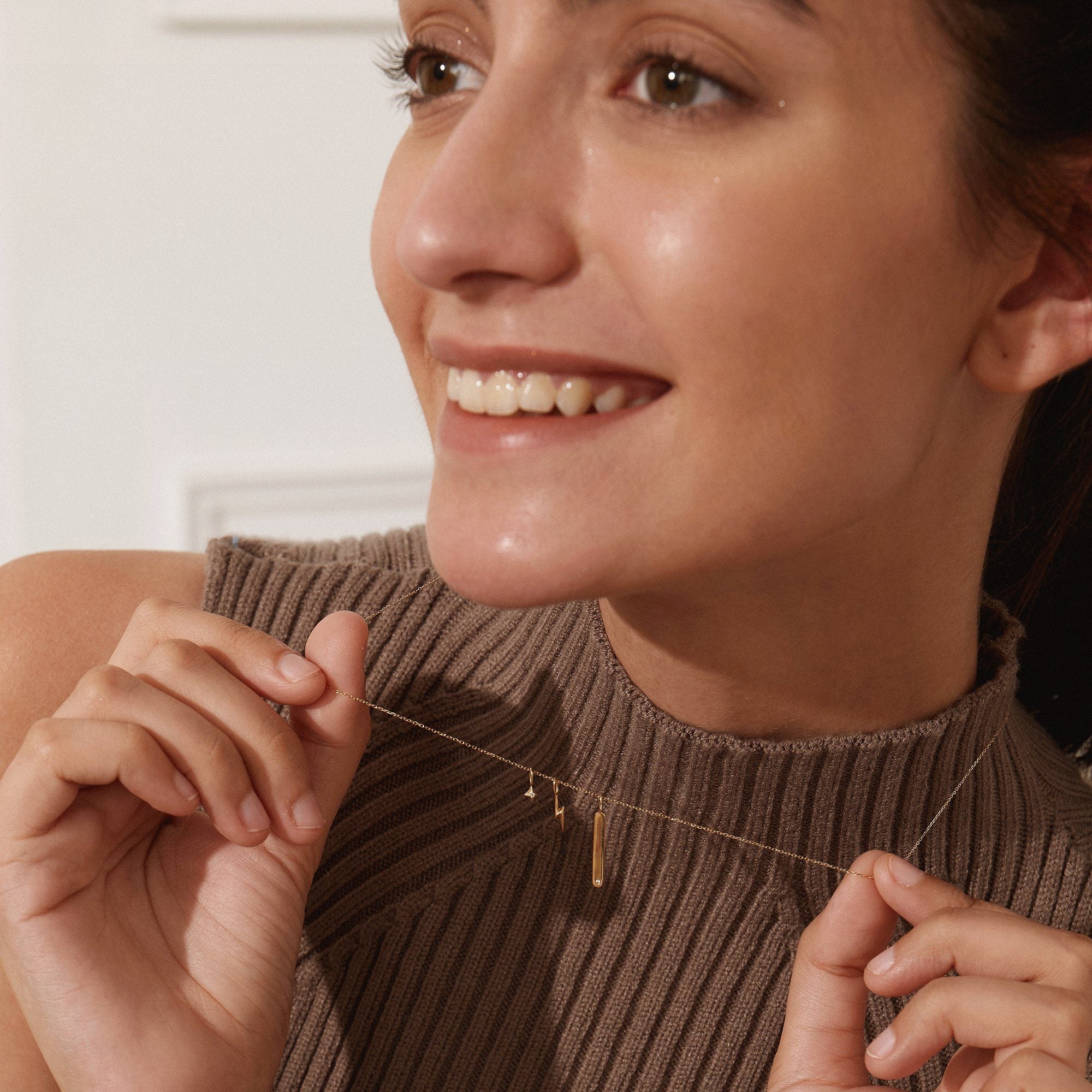 ZIGGY | Lightning Bolt Charm Necklace Charms AURELIE GI