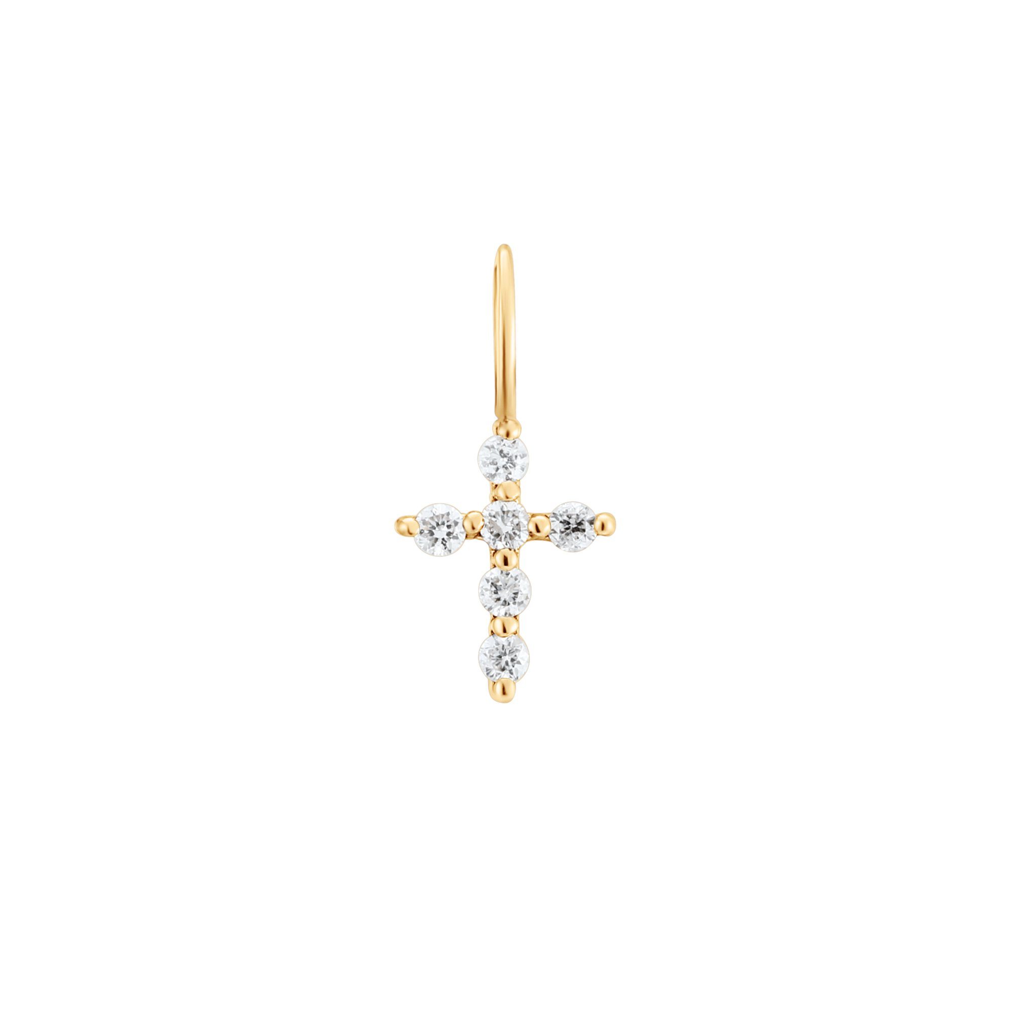 GRACE | Diamond Cross Charm Necklace Charms AURELIE GI