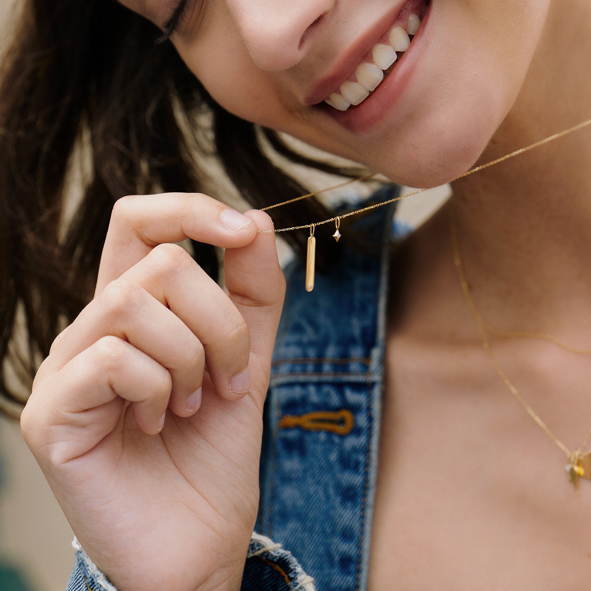 TWIRL | Diamond Rhombus Charm Necklace Charms AURELIE GI