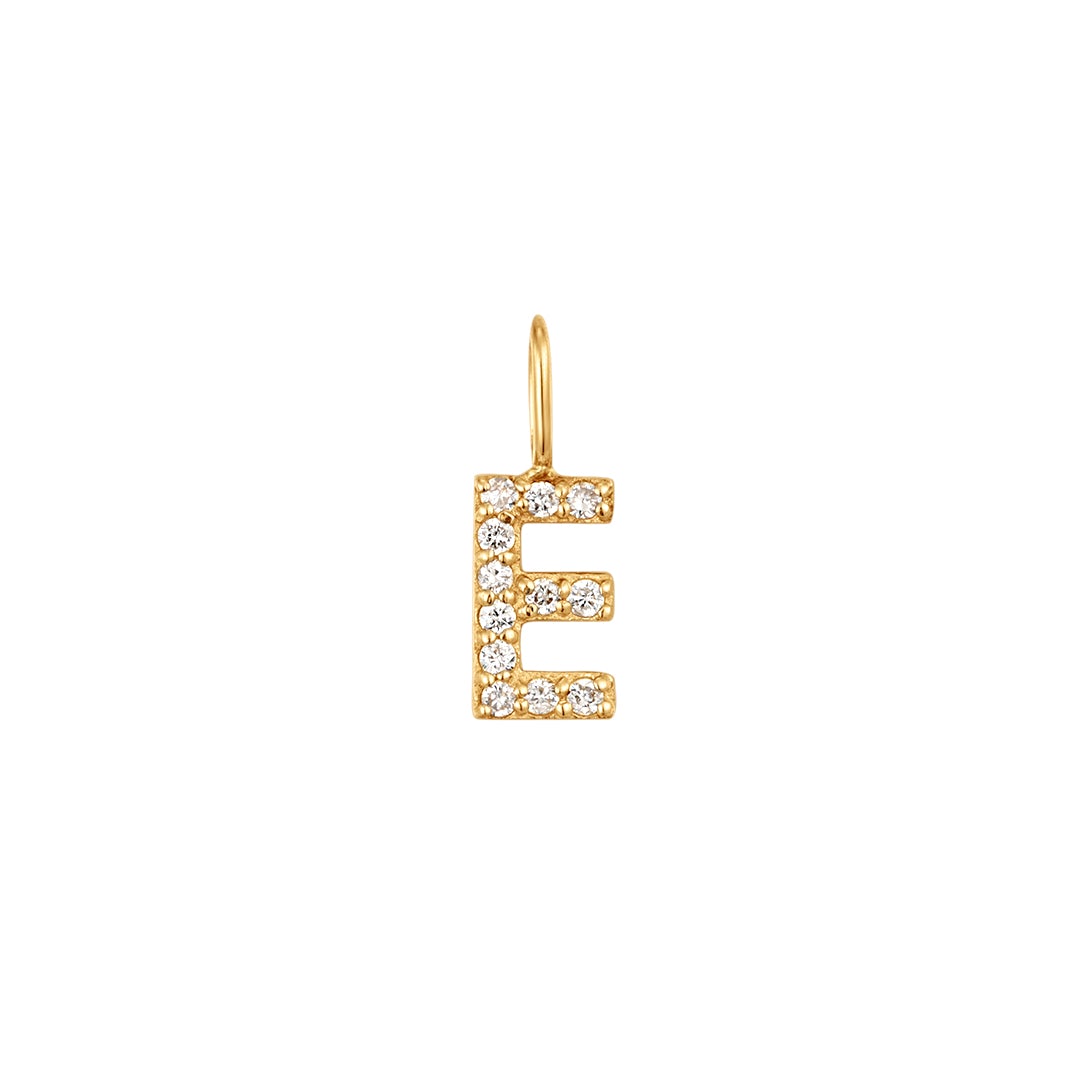 E | Diamond Initial Charm Necklace Charms AURELIE GI
