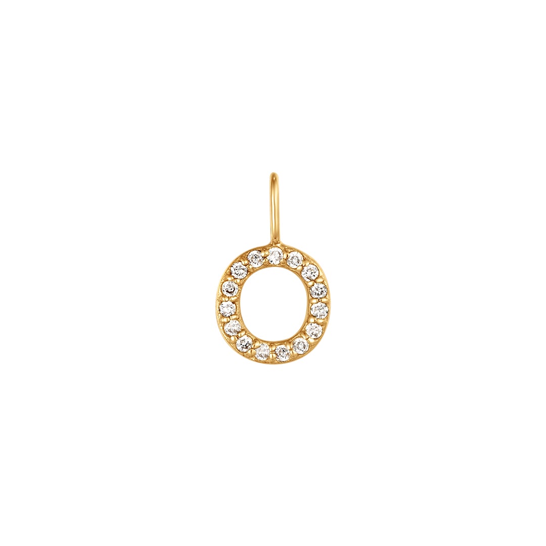 O | Diamond Initial Charm Necklace Charms AURELIE GI