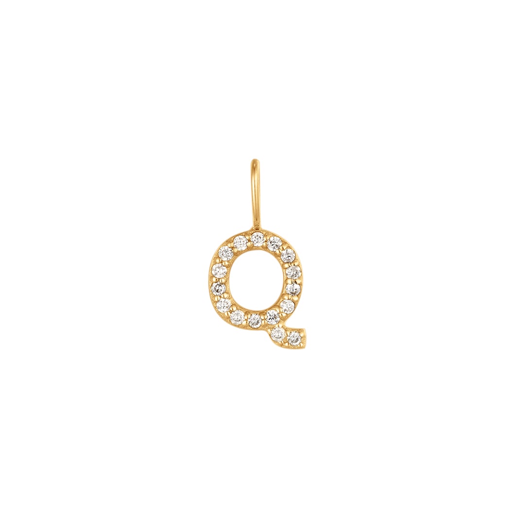 Q | Diamond Initial Charm Necklace Charms AURELIE GI