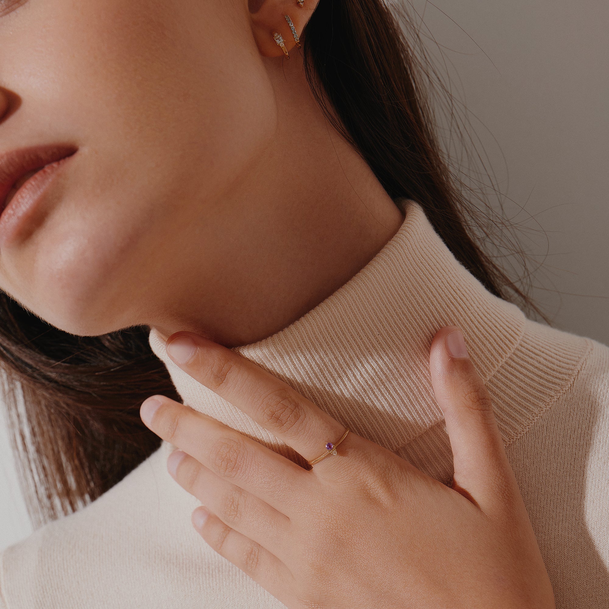 ELENA | Amethyst and Diamond Ring Rings AURELIE GI