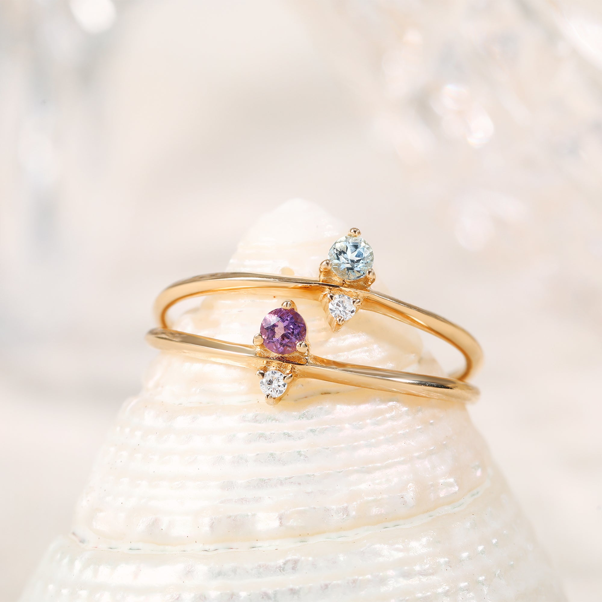 ELENA | Amethyst and Diamond Ring Rings AURELIE GI