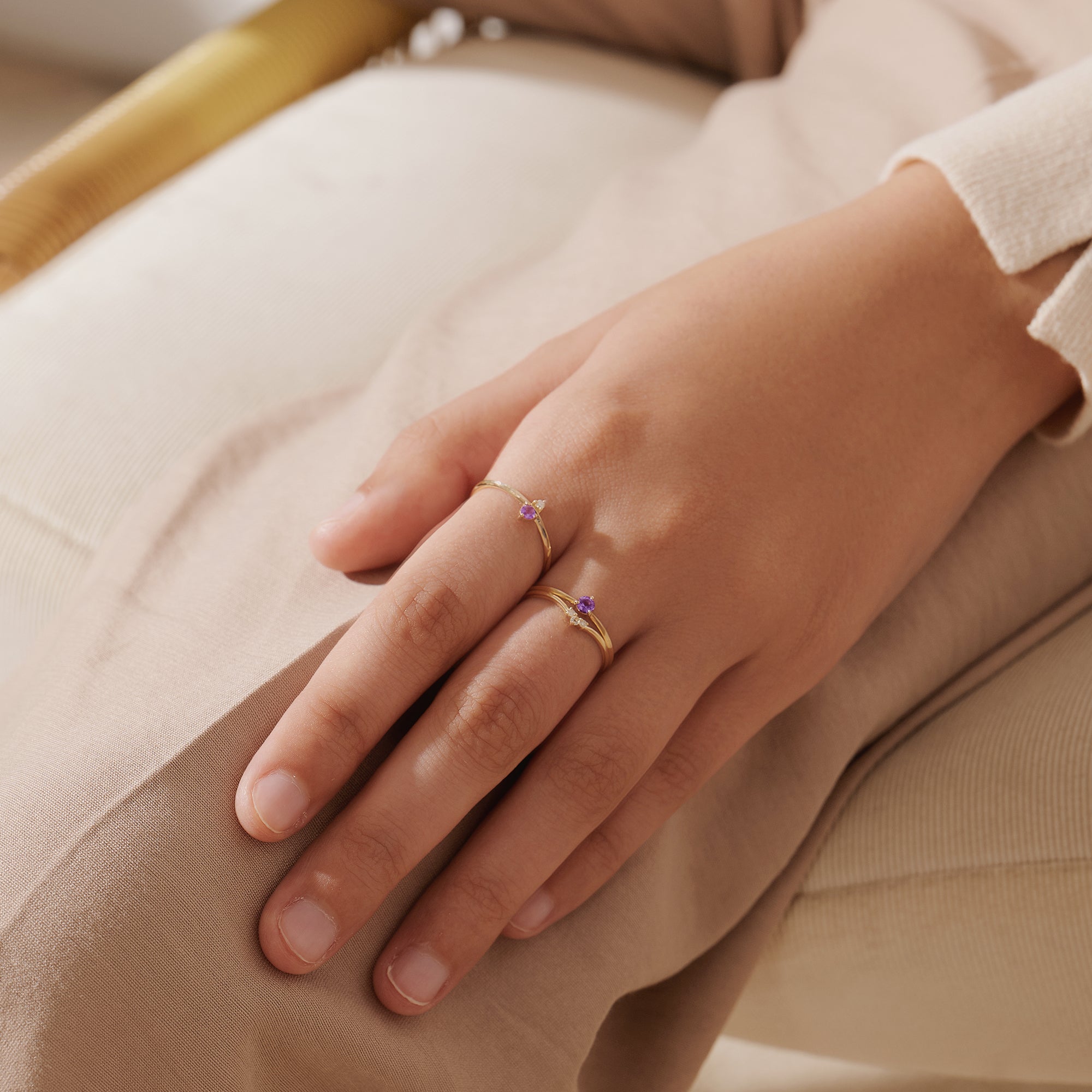 GEMMA | Curved Aquamarine and Diamond Ring Rings AURELIE GI