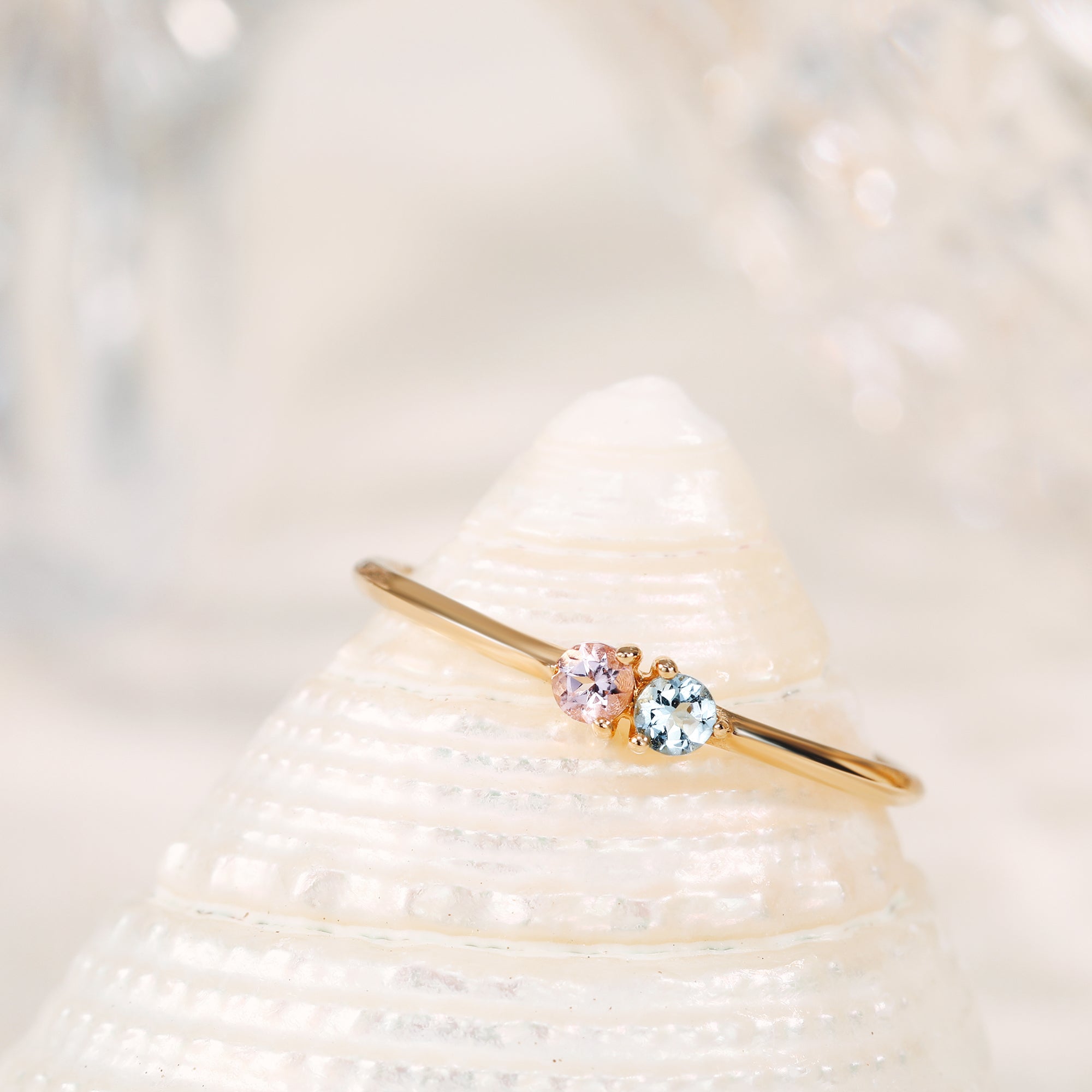 PIXIE | Aquamarine and Morganite Ring Rings AURELIE GI