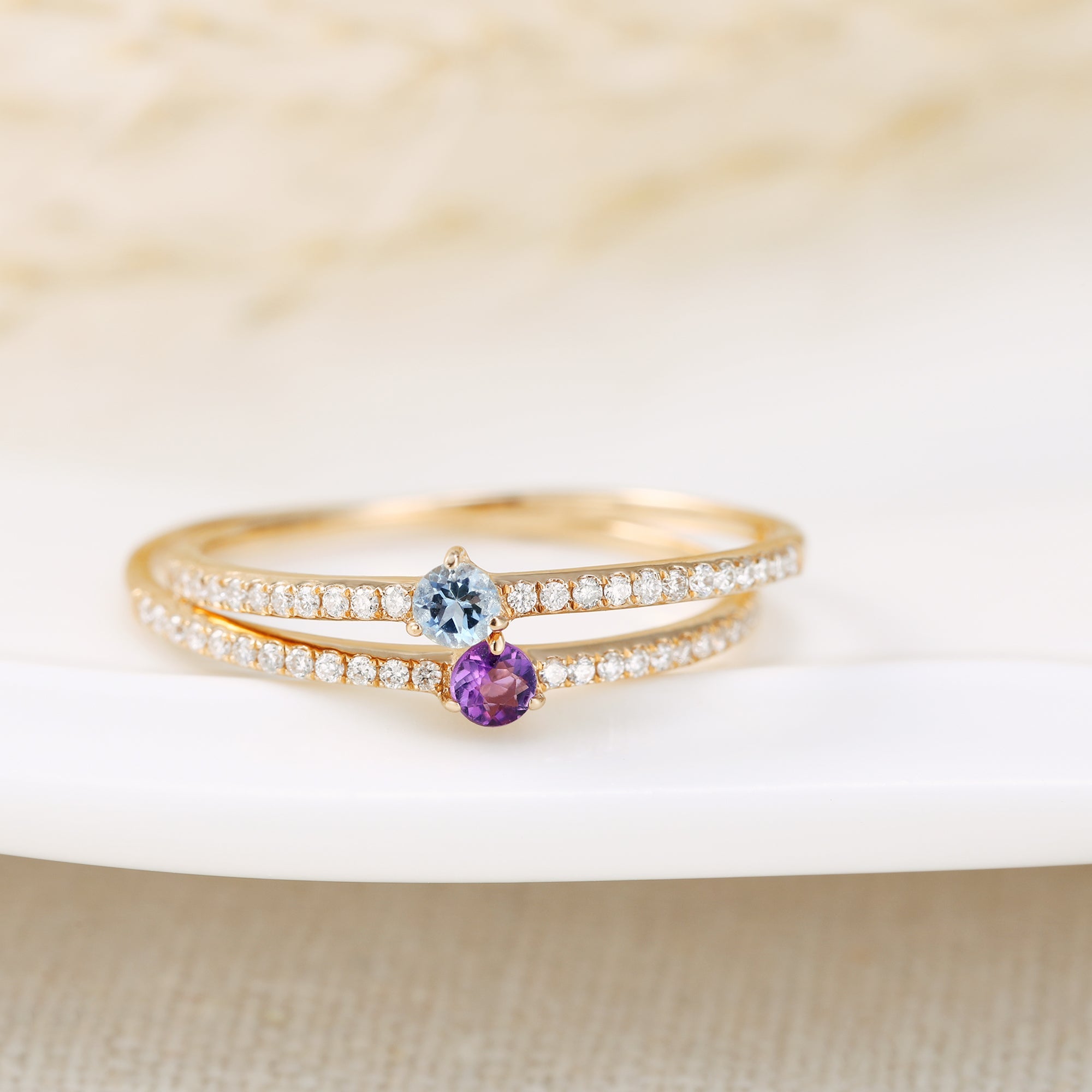 GISELLE | Amethyst and Diamond Ring Rings AURELIE GI