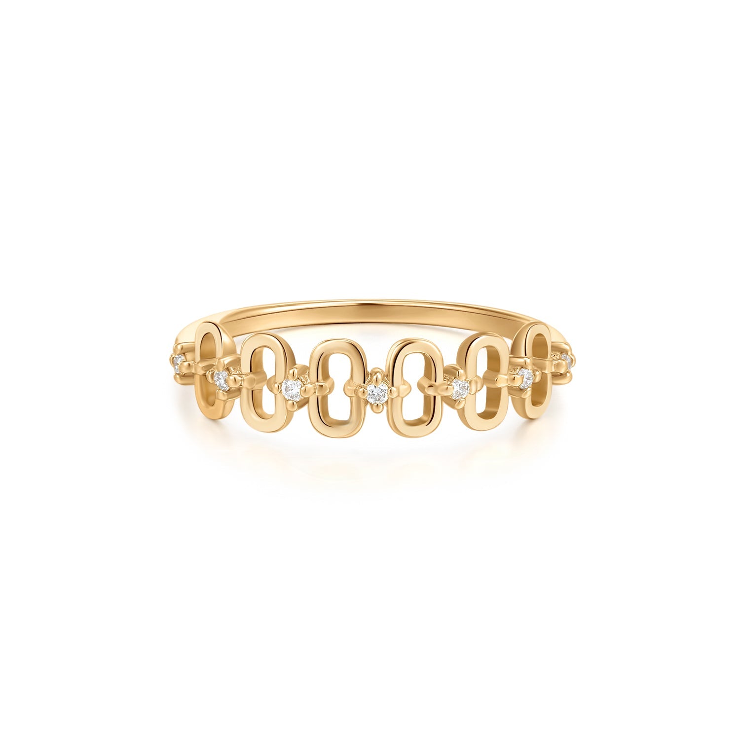ANASTASIA | Diamond Paper Clip Stackable Ring Rings AURELIE GI