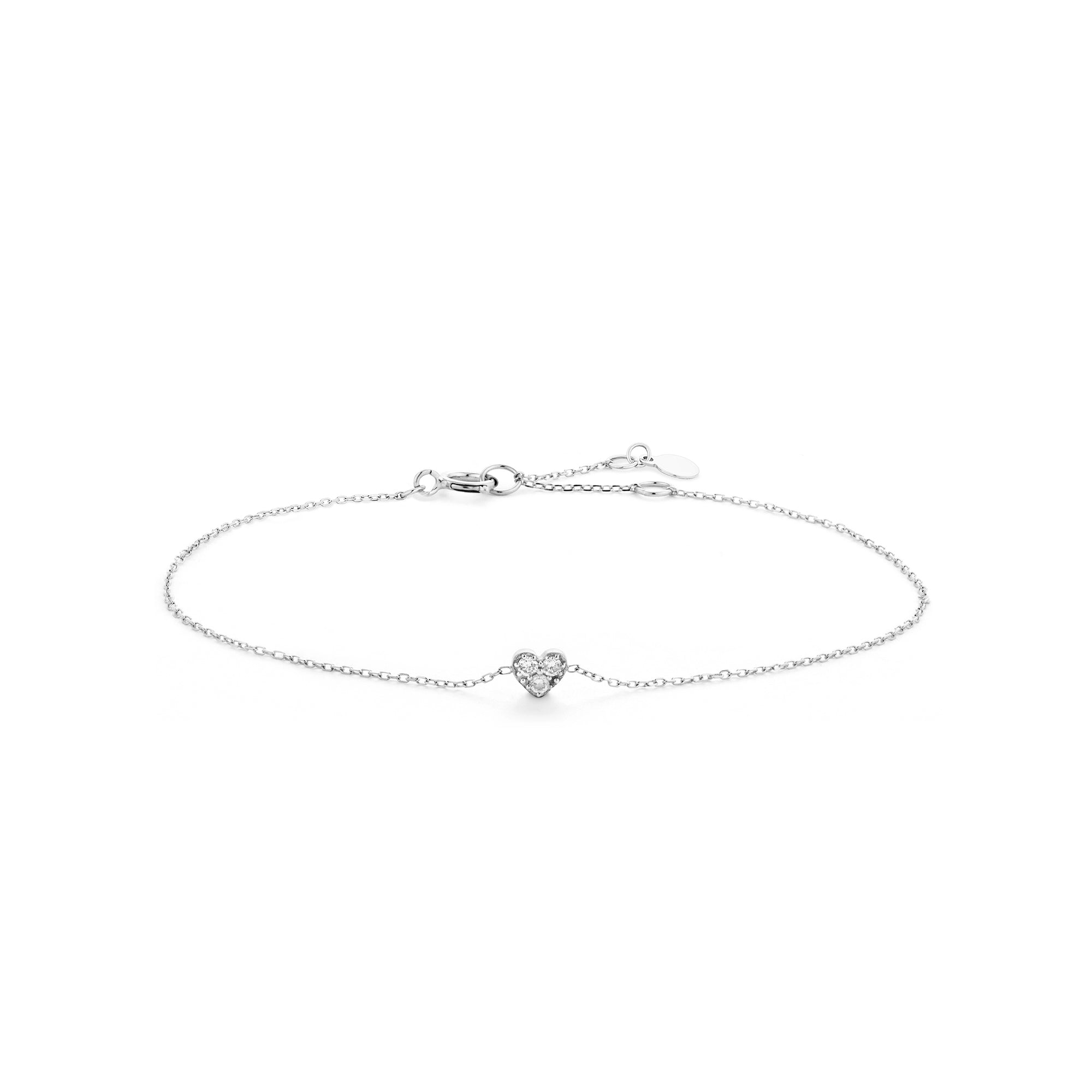 SOPHIE | Diamond Heart Bracelet Bracelets AURELIE GI White Gold
