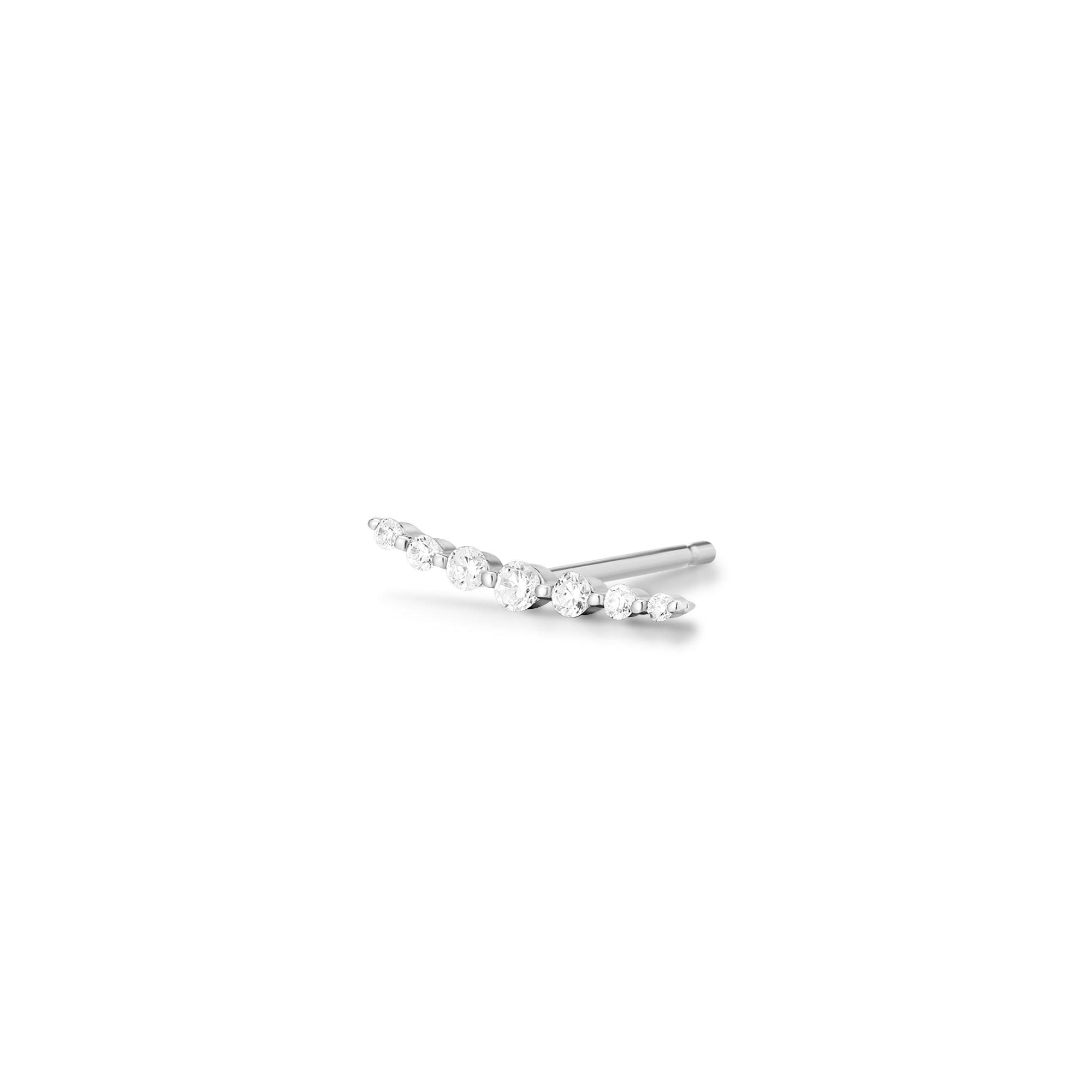MONICA | Single Diamond Bar Stud Studs AURELIE GI White Gold Single