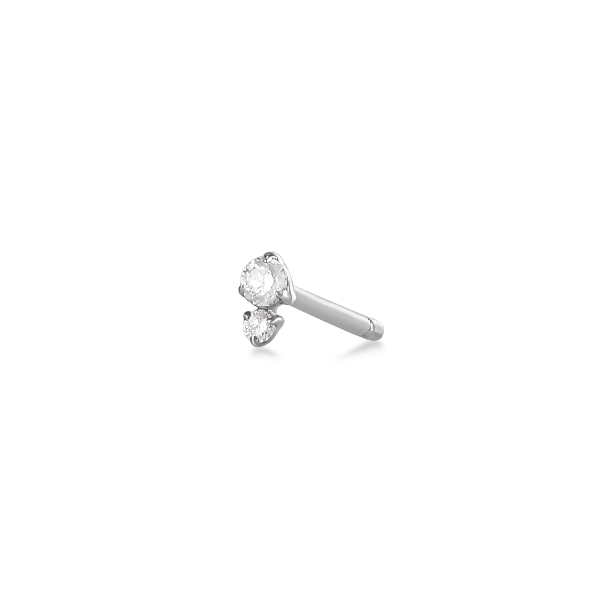 AVERY | Double Diamond Single Stud Studs AURELIE GI White Gold Single