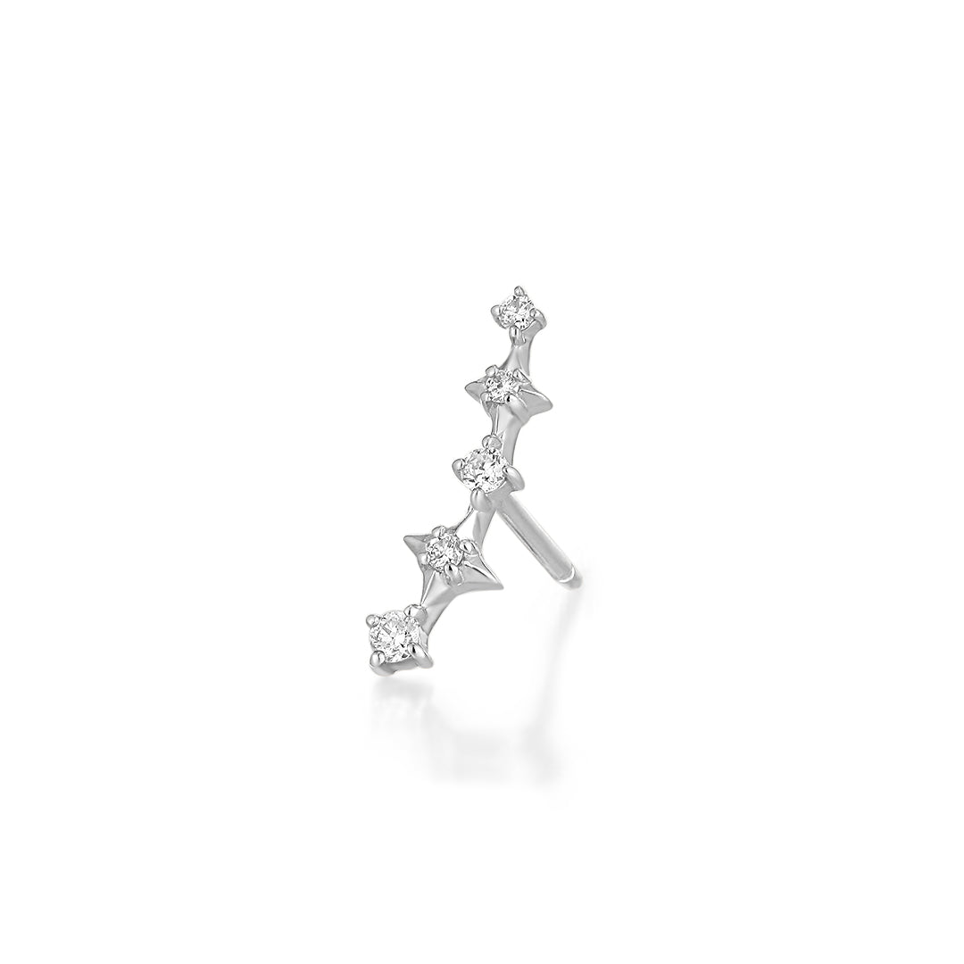 STARLET | Diamond Bar Single Stud Earrings AURELIE GI White Gold Single