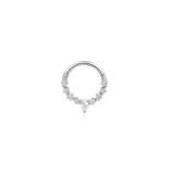 KALENA | Pear and Round White Sapphire Clicker Hoop Earrings AURELIE GI White Gold Single 