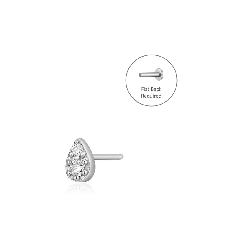 ROSA | Diamond Pave Teardrop Threadless Flatback Earring