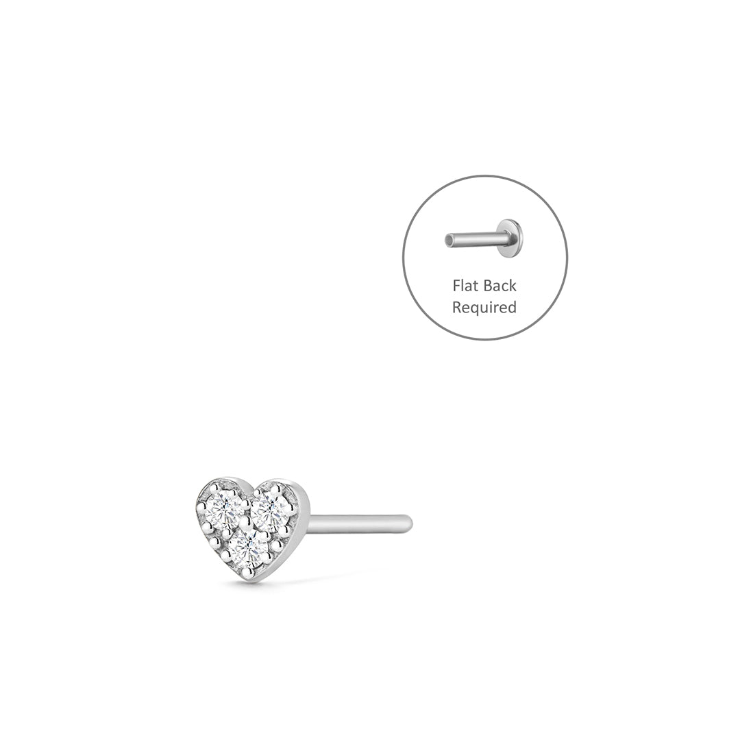 SOPHIE | Diamond Heart Threadless Flatback Earring