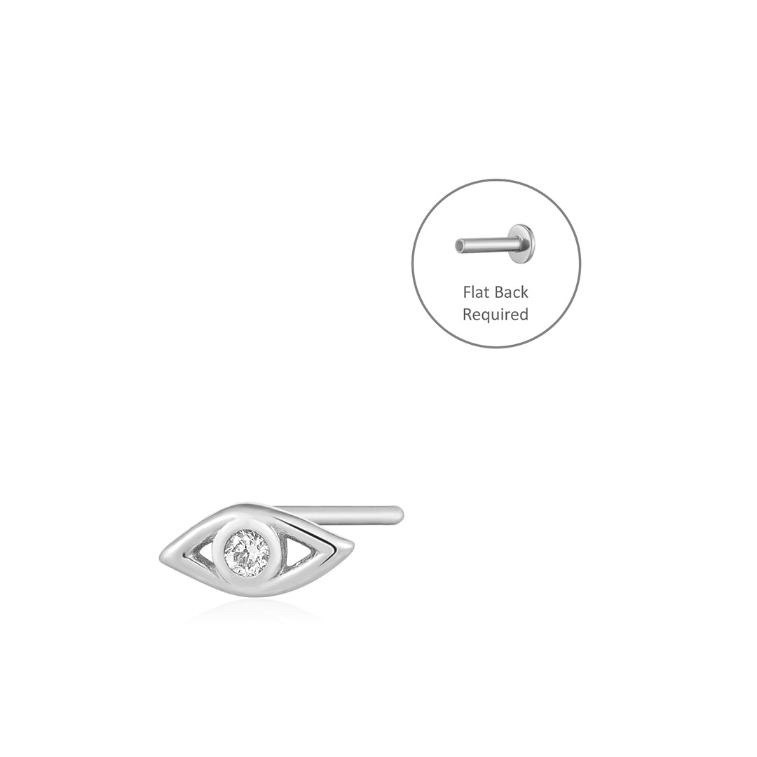 CHARLOTTE | Diamond Evil Eye Threadless Flatback Earring