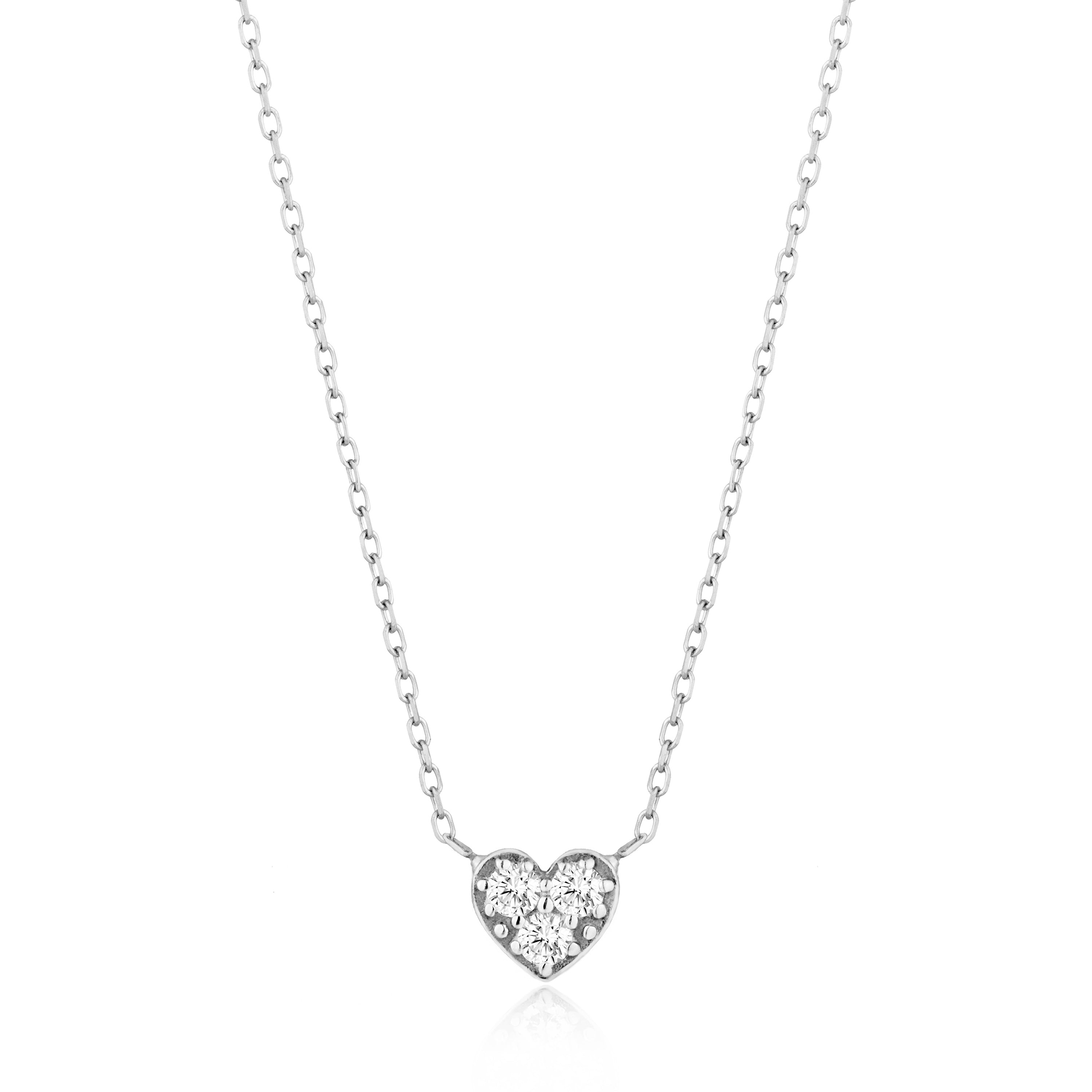 SOPHIE | Diamond Heart Necklace Necklaces AURELIE GI White Gold