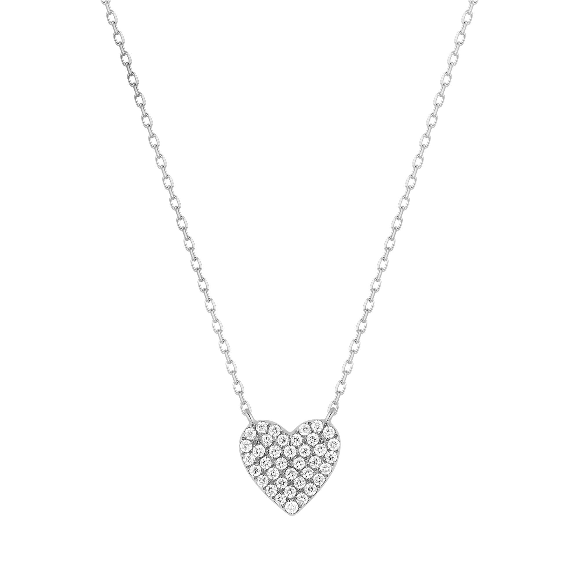 ELSIE | Diamond Pave Heart Necklace Necklaces AURELIE GI White Gold