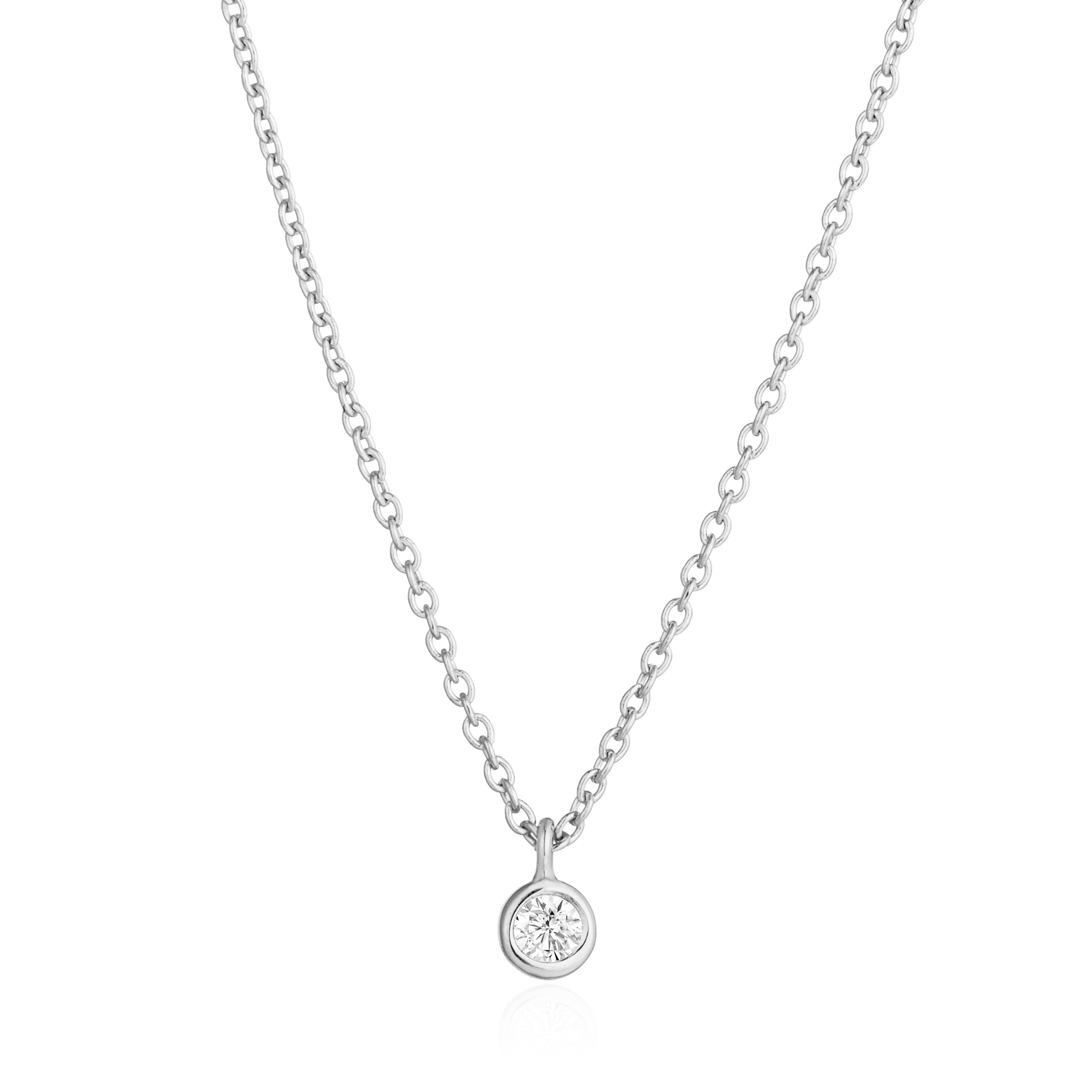 BRIA | Diamond Solitaire Pendant Necklaces AURELIE GI White Gold