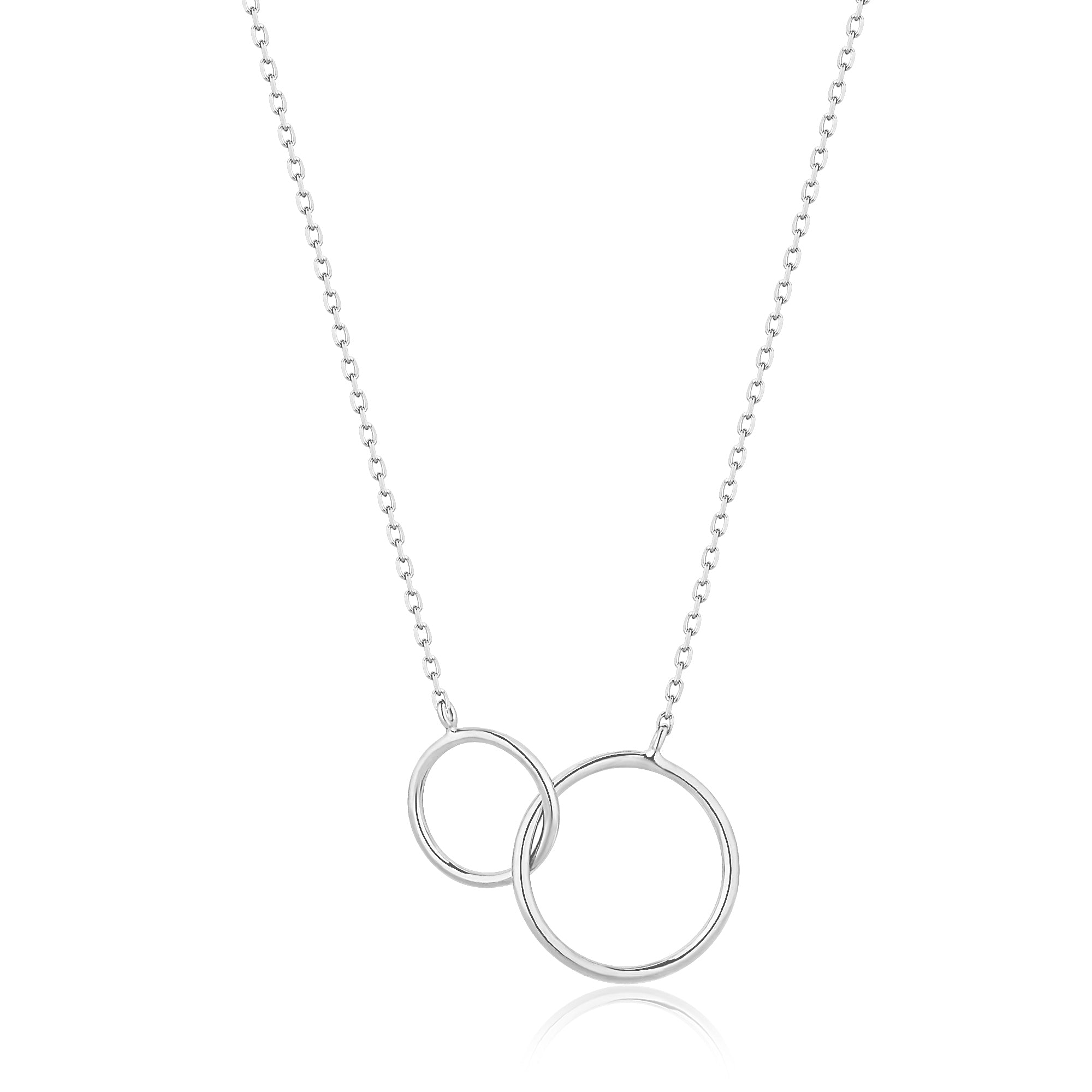 HELEN | Interlinked Circles Necklace Necklaces AURELIE GI White Gold