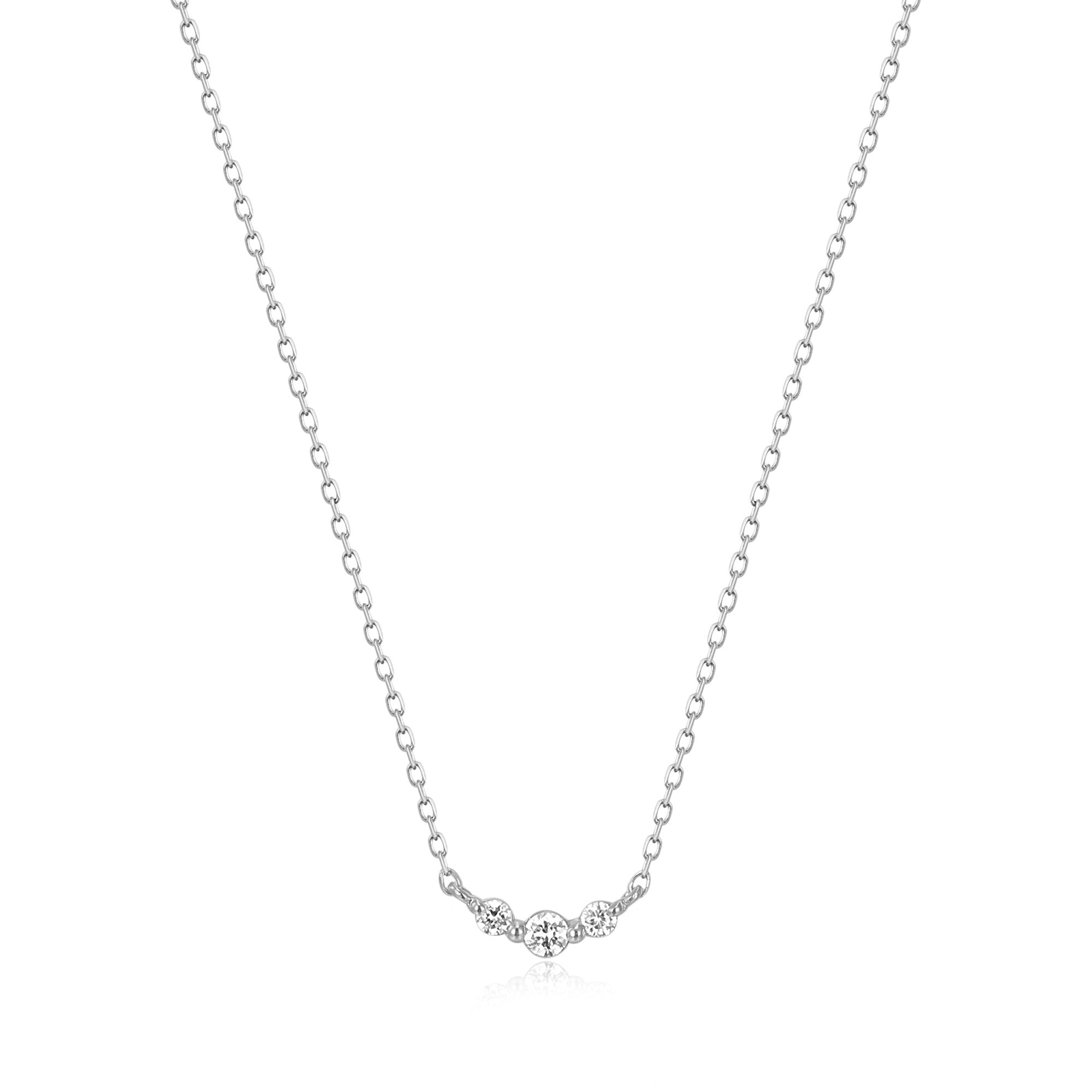 INEZ | Triple Diamond Necklace Necklaces AURELIE GI White Gold