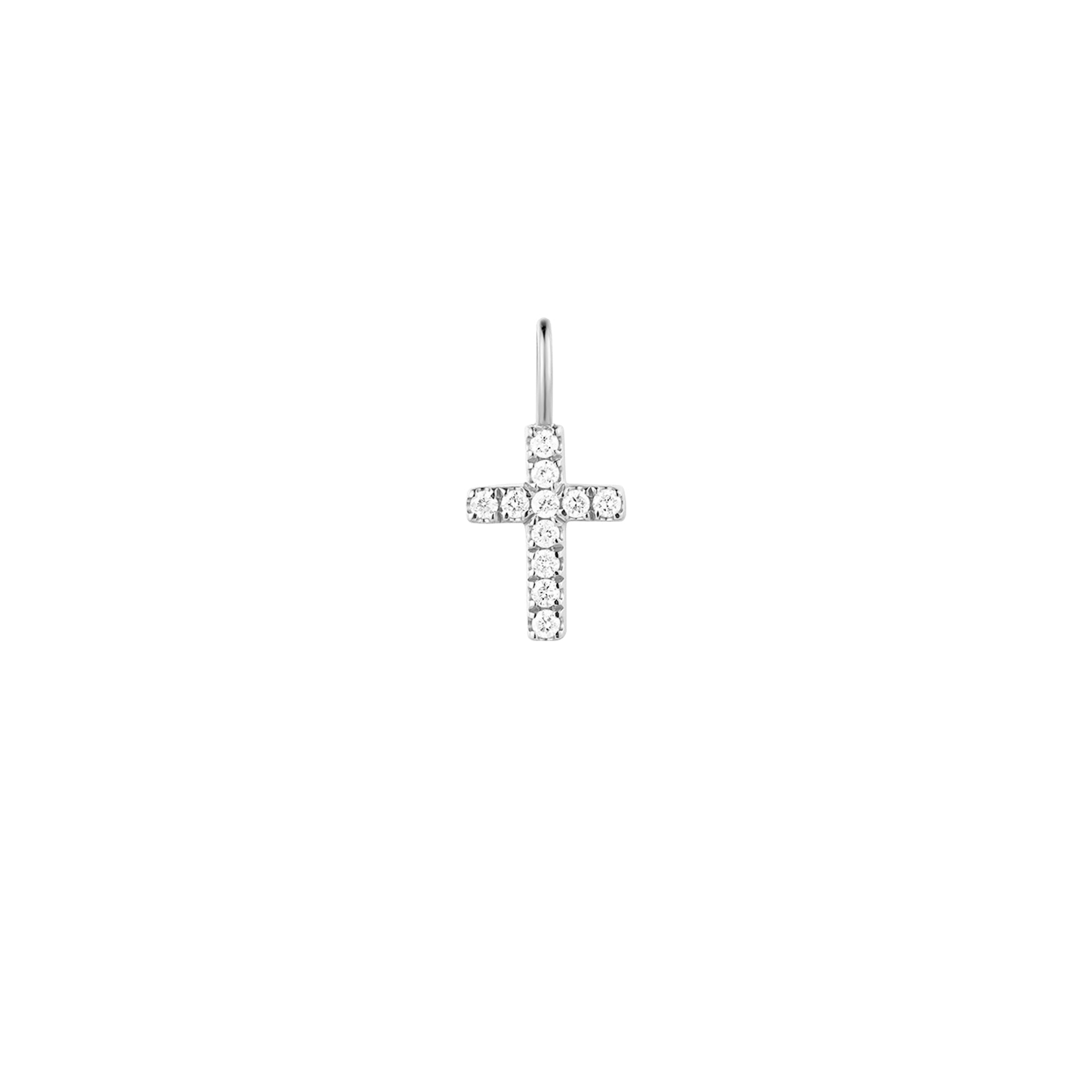 ESTHER | Diamond Cross Pendant Necklace Charms AURELIE GI White Gold