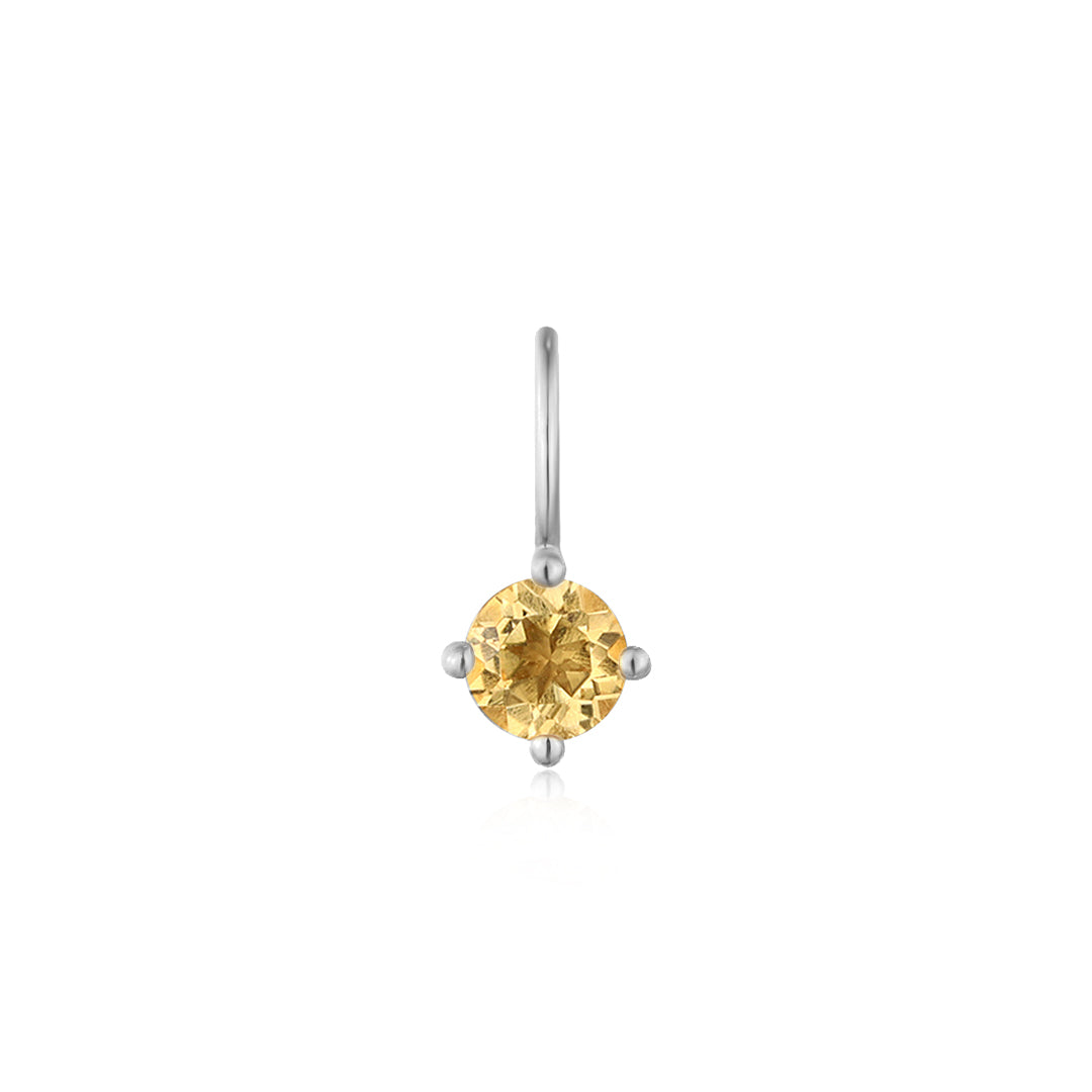 NOVEMBER | Citrine Necklace Charm Necklace Charms AURELIE GI White Gold