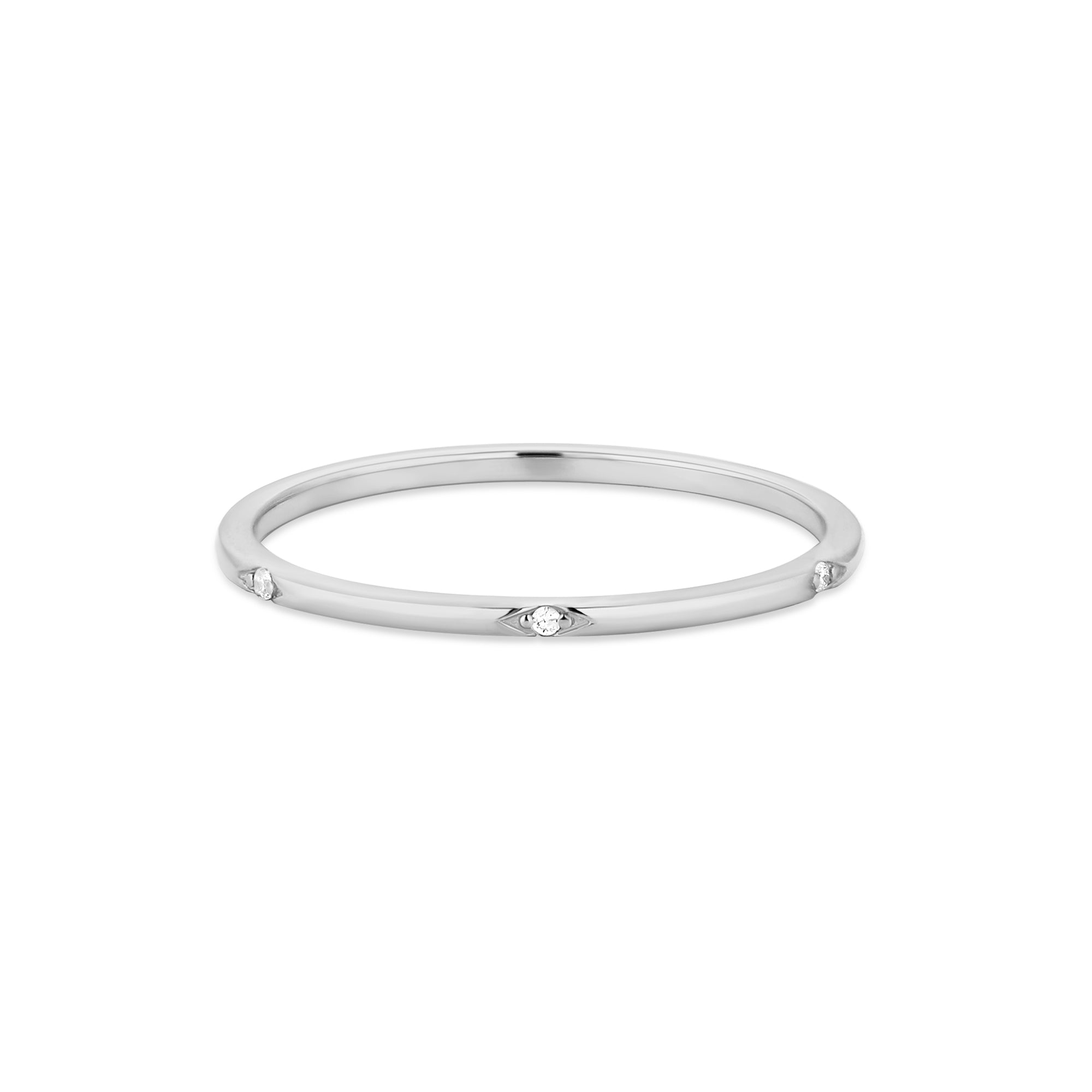 VOGUE | Triple Diamond Band Rings AURELIE GI #5 White Gold