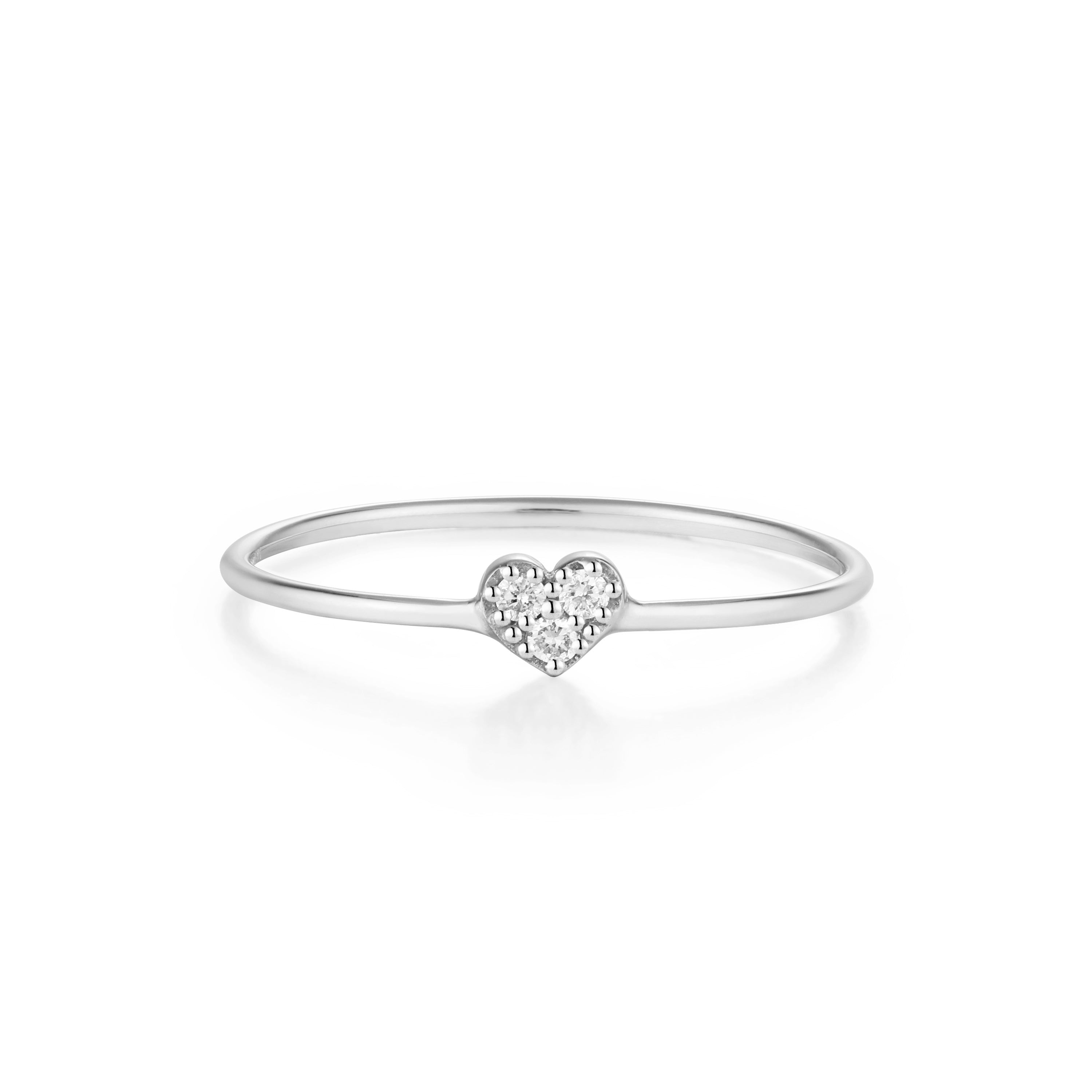 SOPHIE | Diamond Heart Ring Rings AURELIE GI 5 White Gold