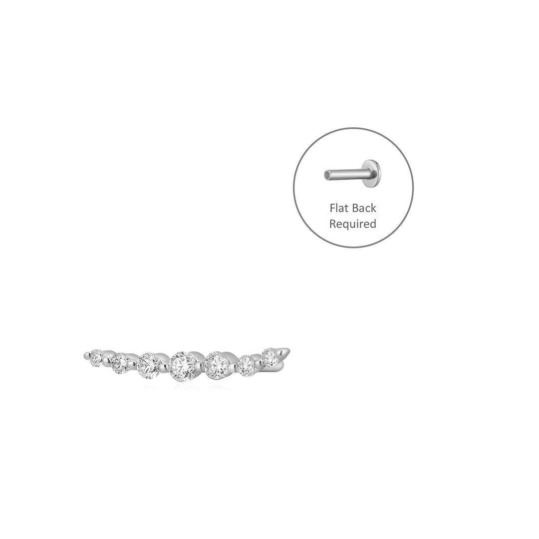 Aurelie Gi 14k gold Diamond Bar Threadless Flatback Earring