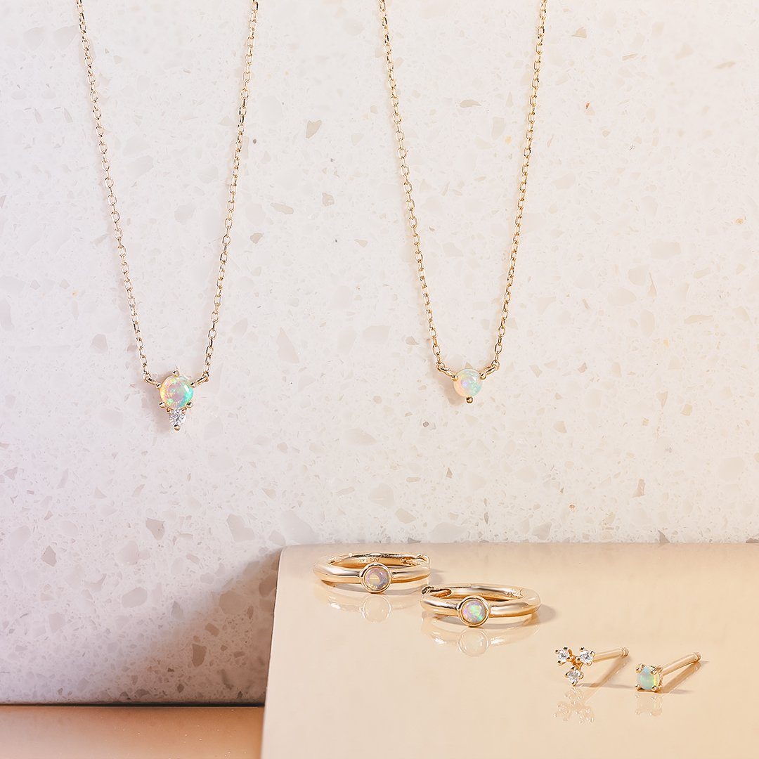 FORTUNA | Opal Huggie Hoops Hoops & Huggies AURELIE GI