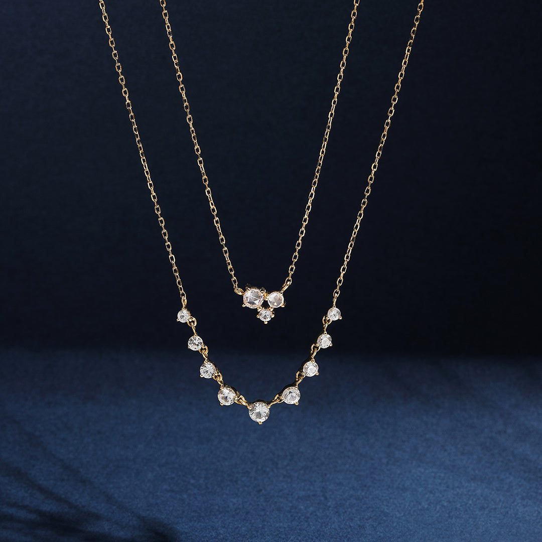NORMA | Rose Cut Triple White Sapphire Necklace Necklaces AURELIE GI