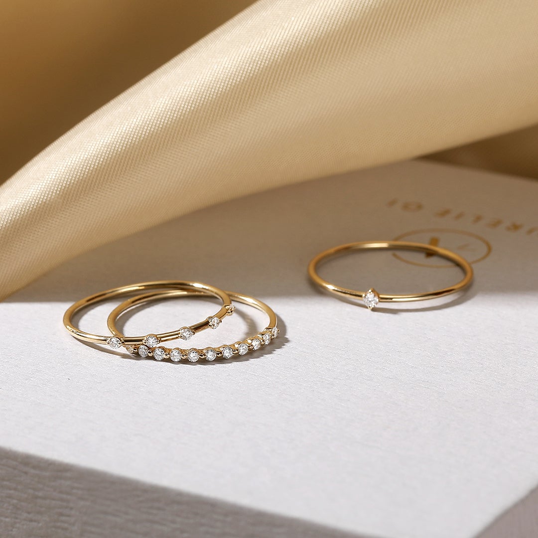 DELIA | Half-Eternity Diamond Ring Rings AURELIE GI