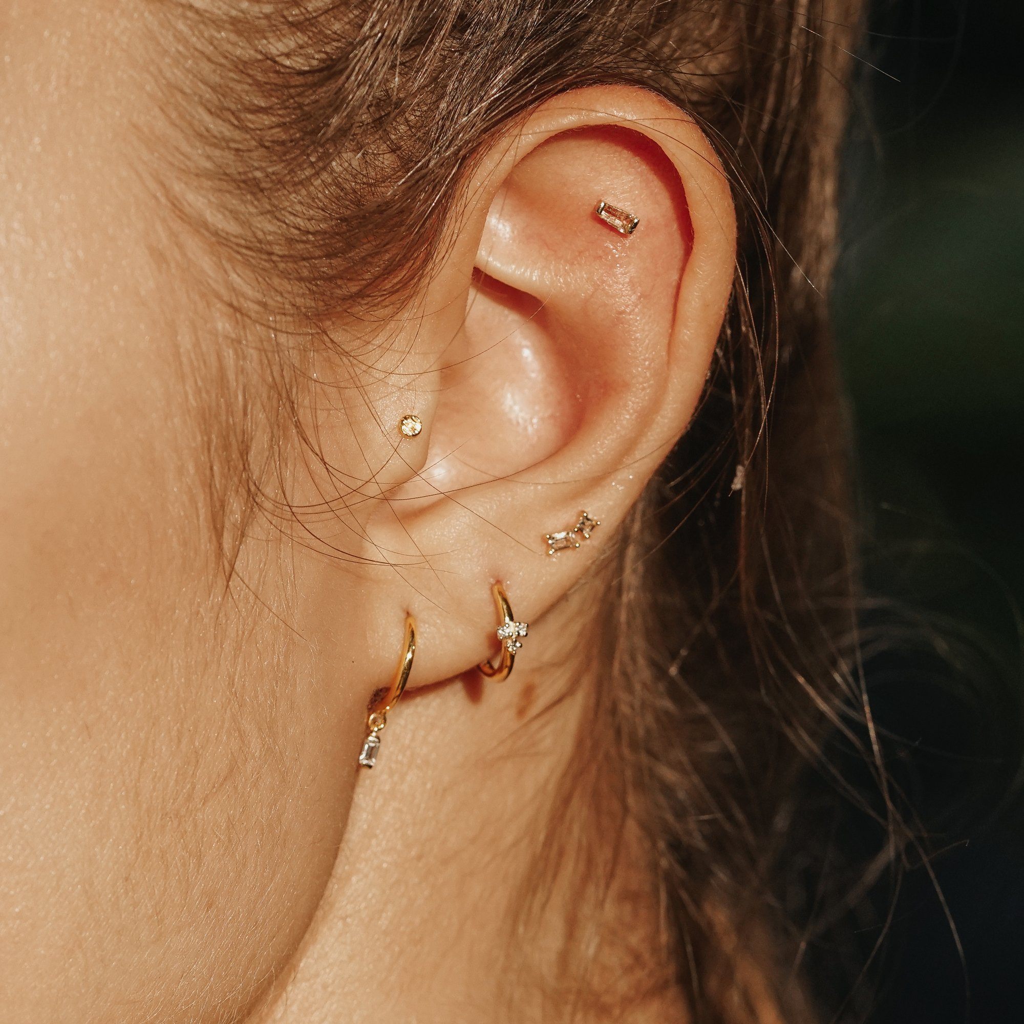 MILEY | Single Topaz Huggie Hoop Hoops & Huggies AURELIE GI