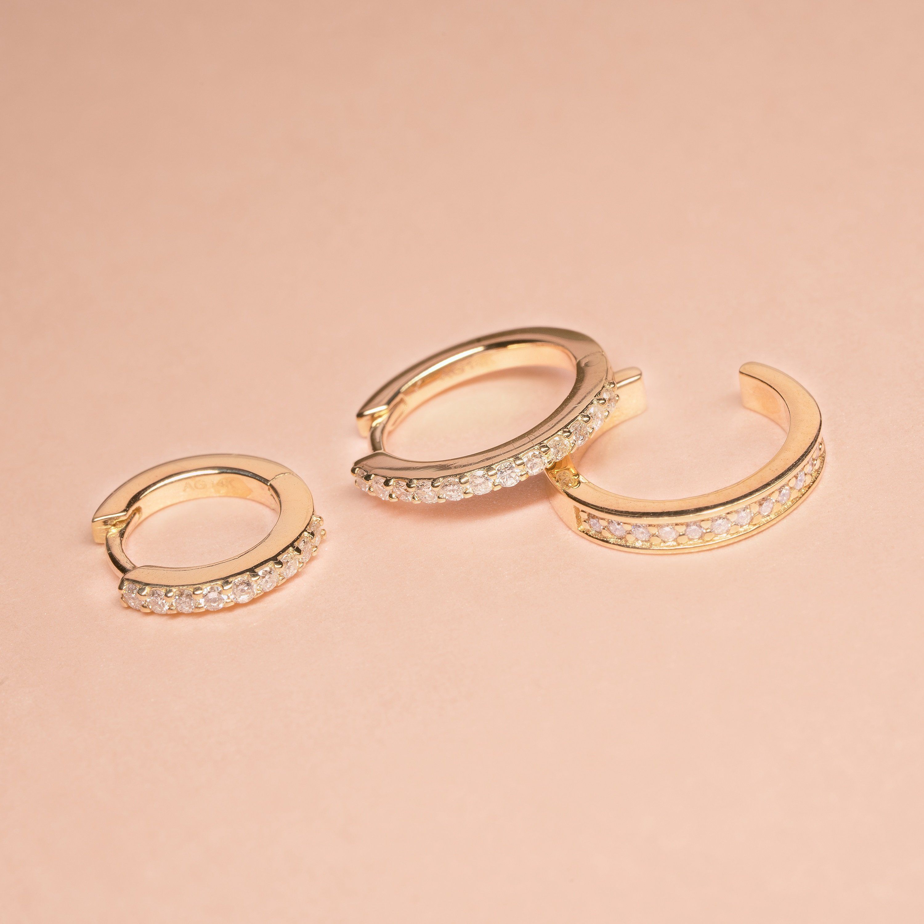 CARLY | Single Mini Diamond Huggie Hoop Hoops & Huggies AURELIE GI