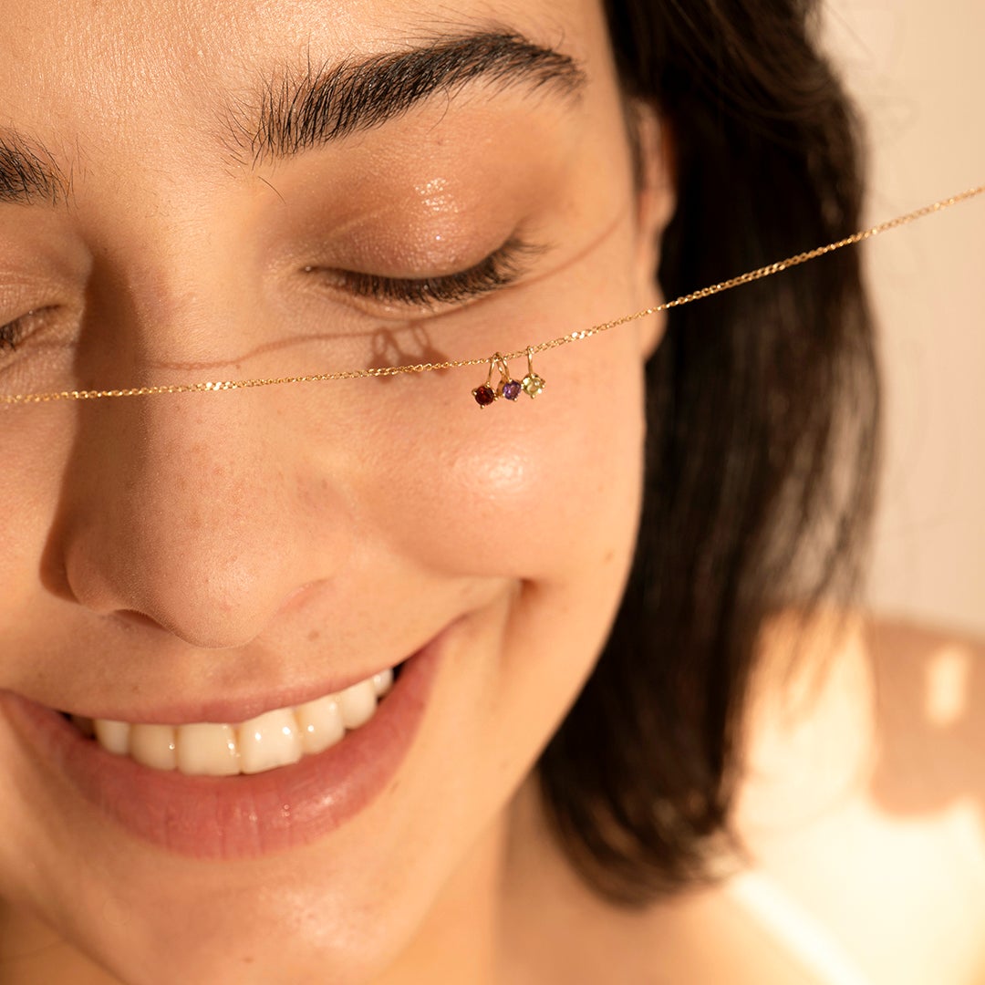 JANUARY | Garnet Necklace Charm Necklace Charms AURELIE GI